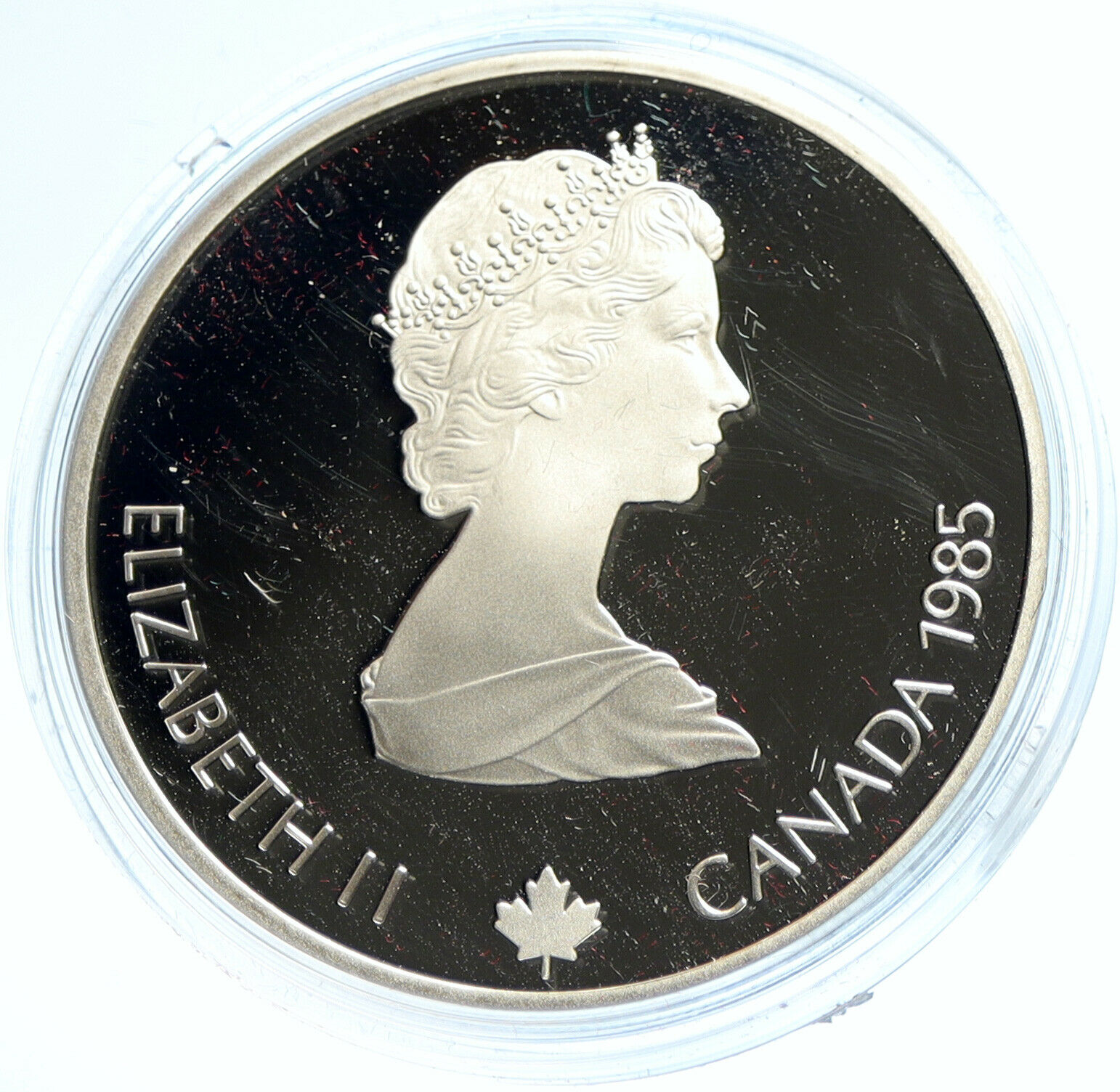 1985 CANADA 1988 CALGARY OLYMPICS Speed Skating Proof Silver $20 Coin i103752