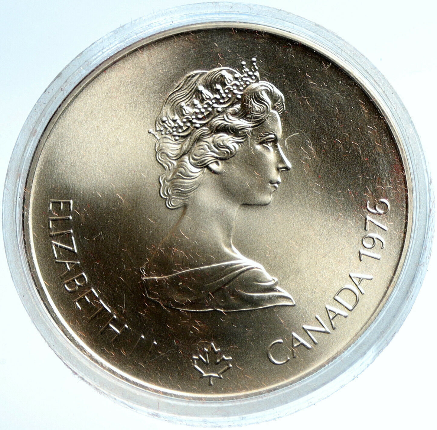 1976 CANADA UK Elizabeth II Olympics Montreal Torch BU Silver $5 Coin i103755