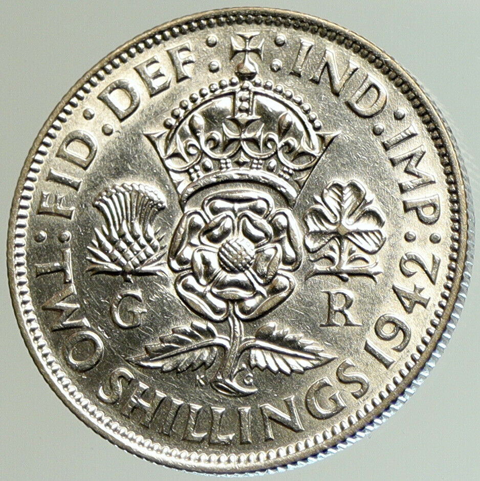 1942 United Kingdom UK Great Britain GEORGE VI Crown Silver Florin Coin i105142