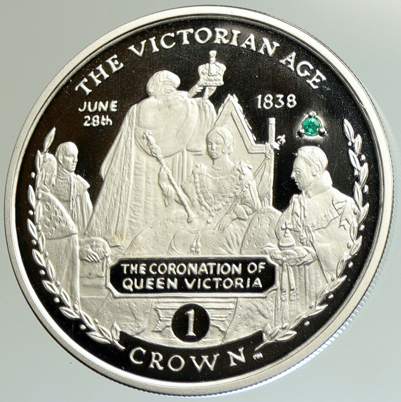 2001 GIBRALTAR Queen Elizabeth II VICTORIAN AGE Silver Proof Crown Coin i105121