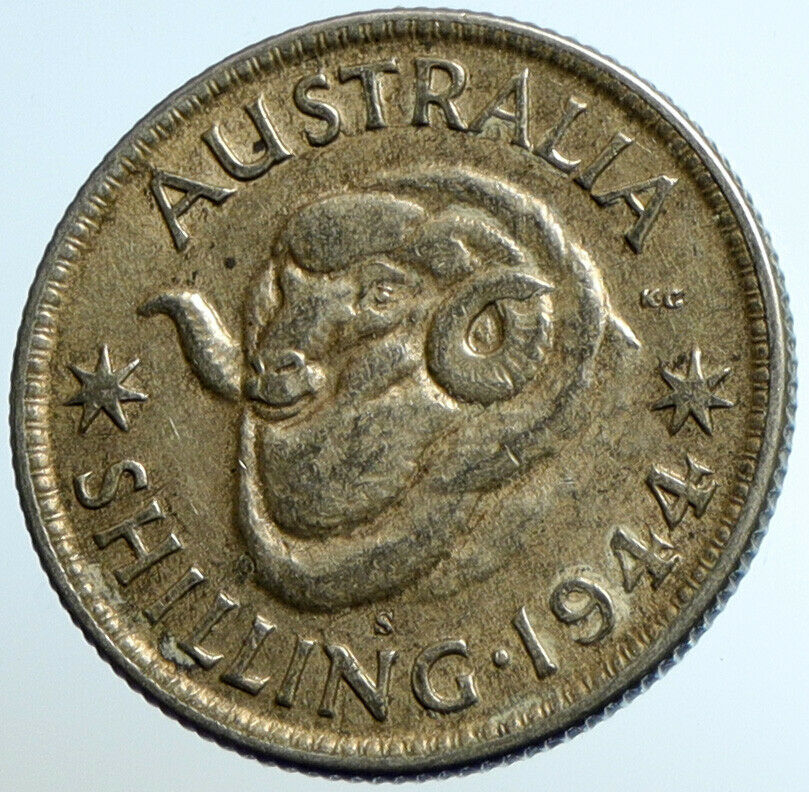 1944 S AUSTRALIA Silver SHILLING Coin King George VI United Kingdom RAM i104668