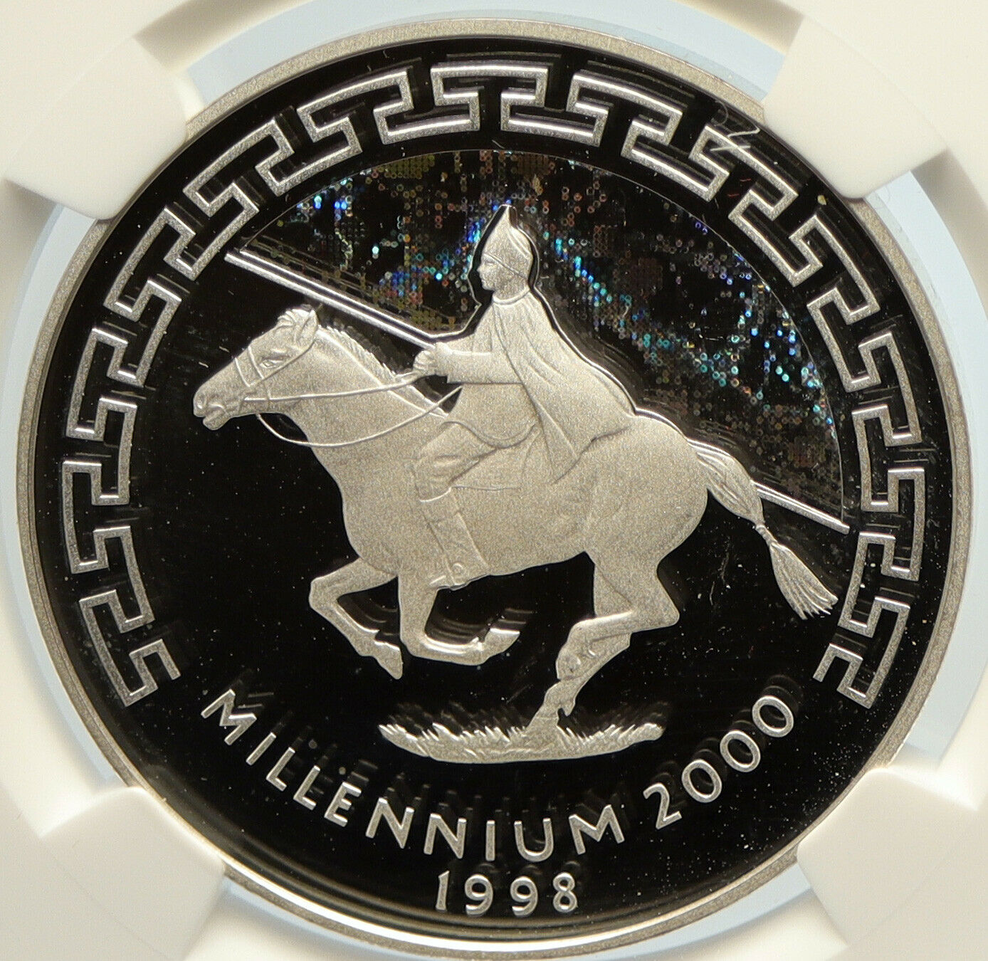 1998 MONGOLIA Millennium 2000 VINTAGE OLD Silver 500 Togrog Coin NGC i105615