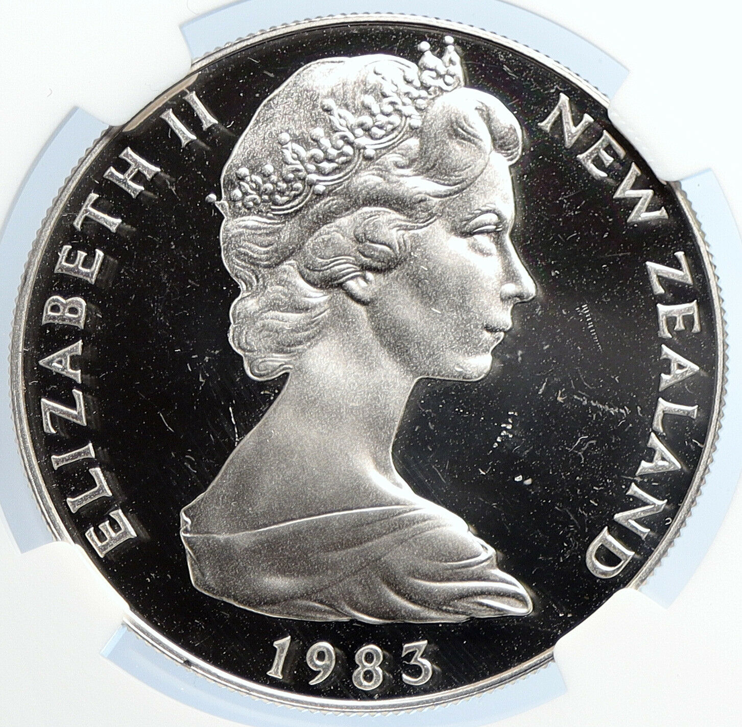 1983 NEW ZEALAND Queen Elizabeth II COINAGE ANN Proof Silver $1 Coin NGC i105640