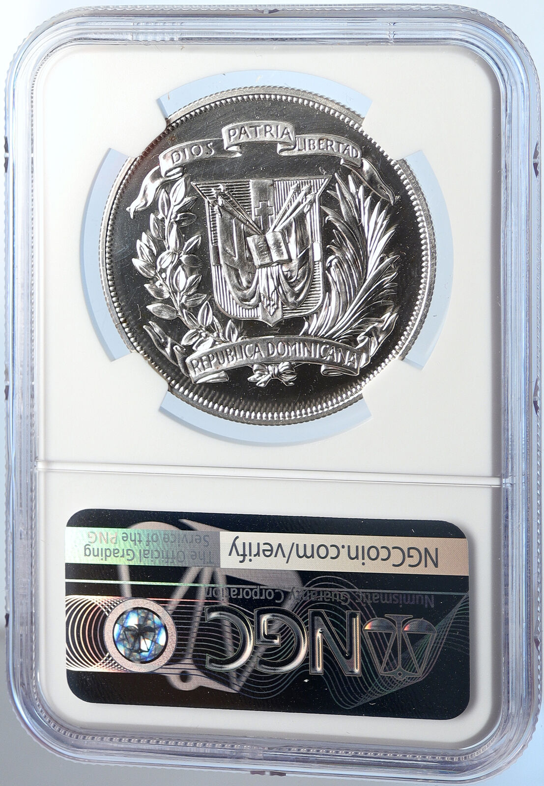 1974 DOMINICAN REPUBLIC 25 Yr Central Bank Proof Silver Peso Coin NGC i105641