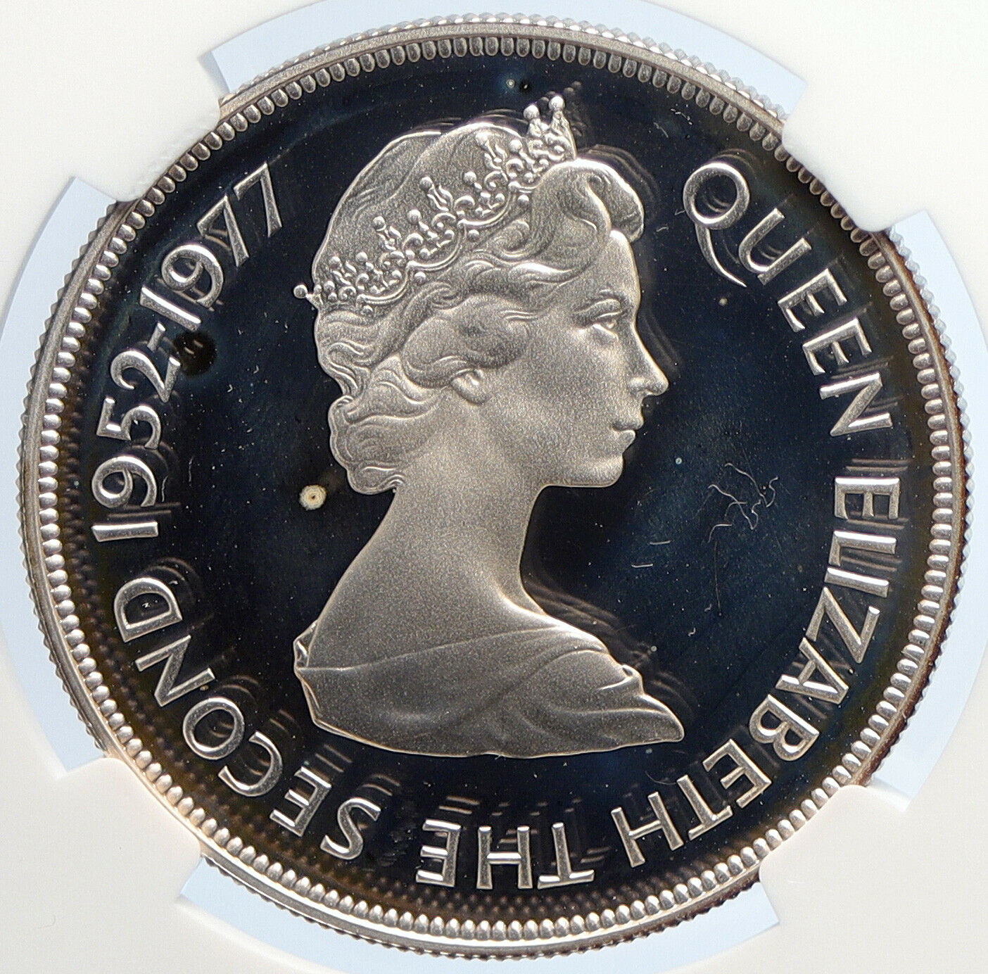 1977 JERSEY Queen Elizabeth II ACCESSION Proof Silver 25 Pence Coin NGC i105654