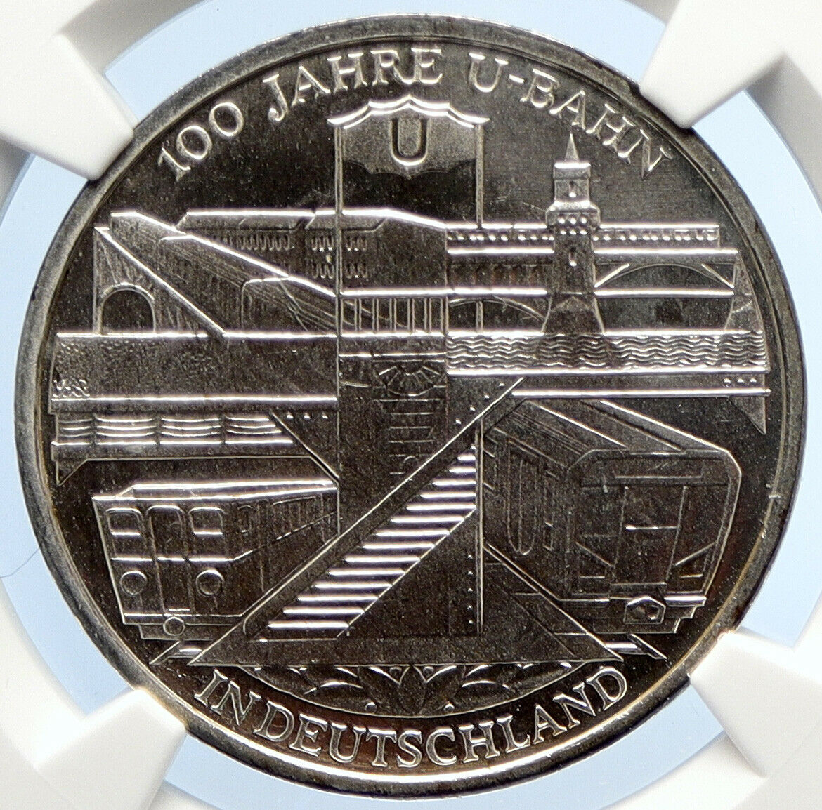 2002 D GERMANY Berlin Subways Anniversary Silver German 10 Euro Coin NGC i105684