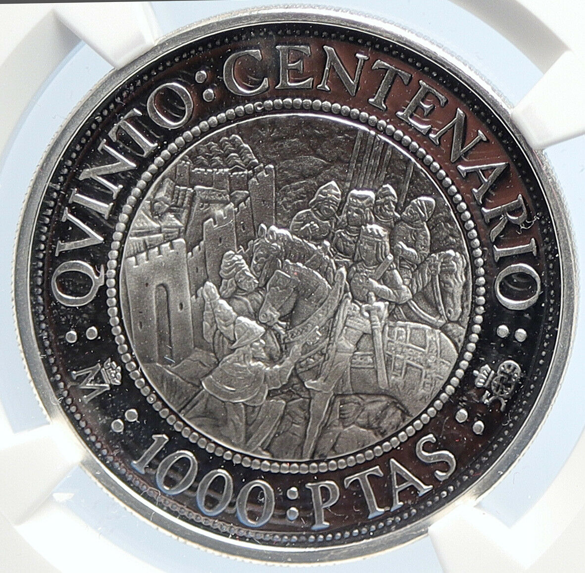 1989 SPAIN Capture of GRENADA Proof Silver 1000 Pesetas Spanish Coin NGC i105671