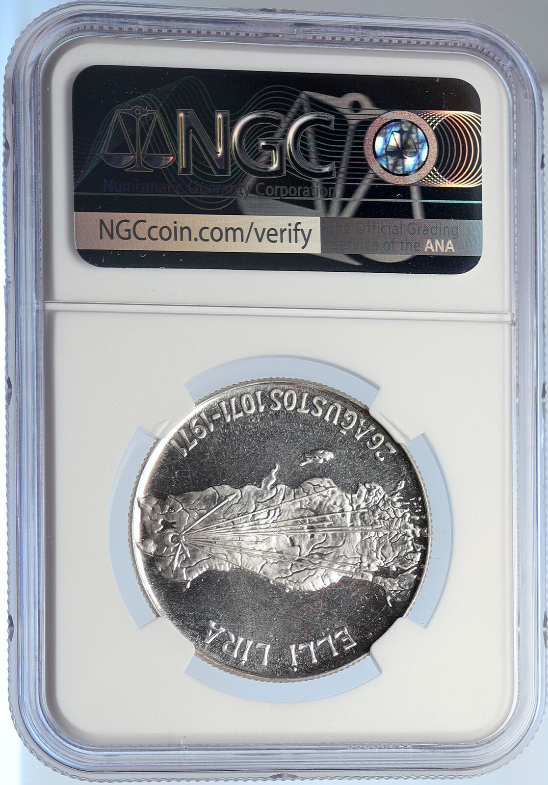 1971 TURKEY Battle of Malazgirt VINTAGE Silver Islamic 50 Lira Coin NGC i105669