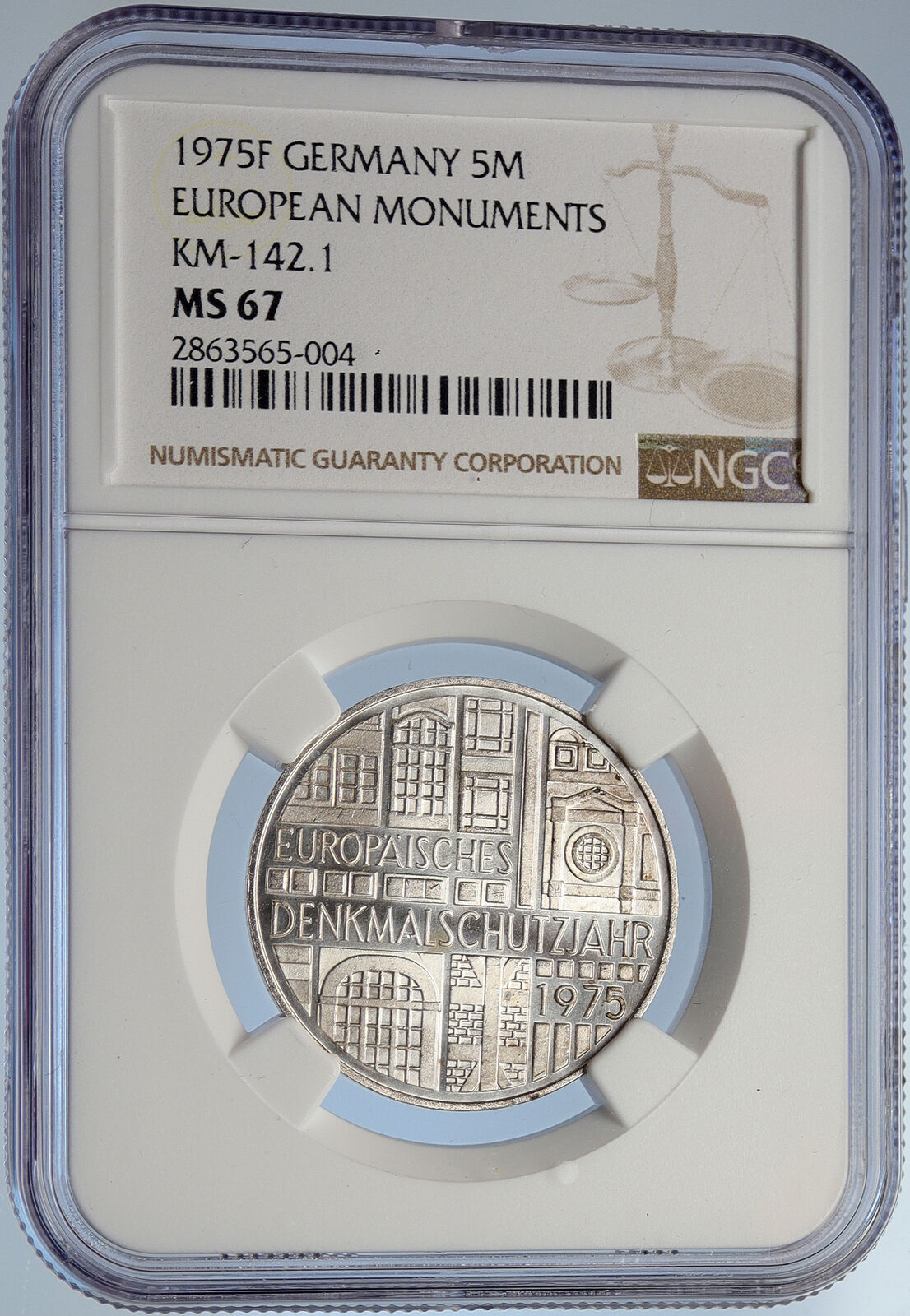 1975F Germany European Historic Monument Proof Silver 5M German Coin NGC i105681