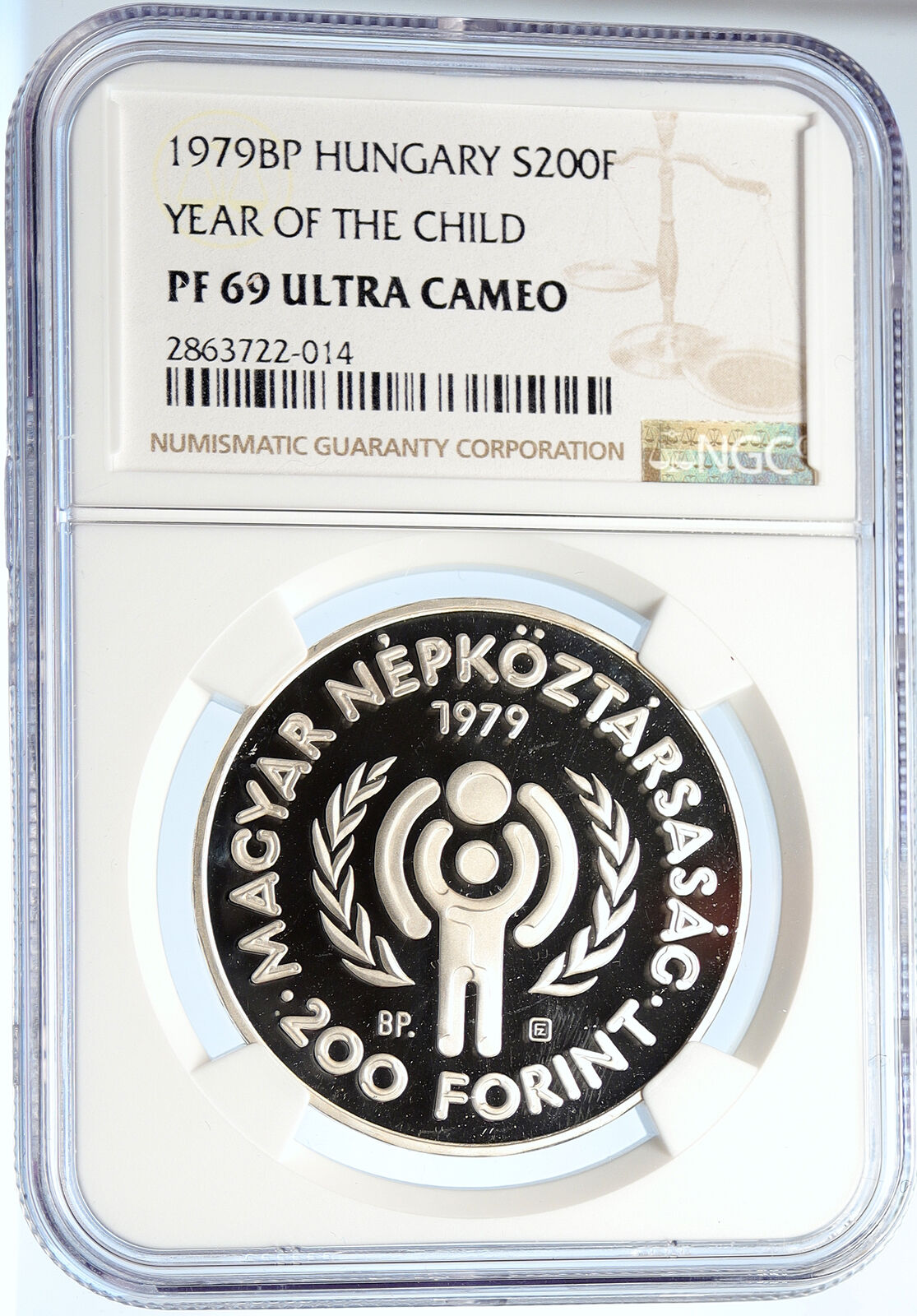 1979 HUNGARY Antique YEAR OF THE CHILD Proof Silver 200 Forint Coin NGC i105706