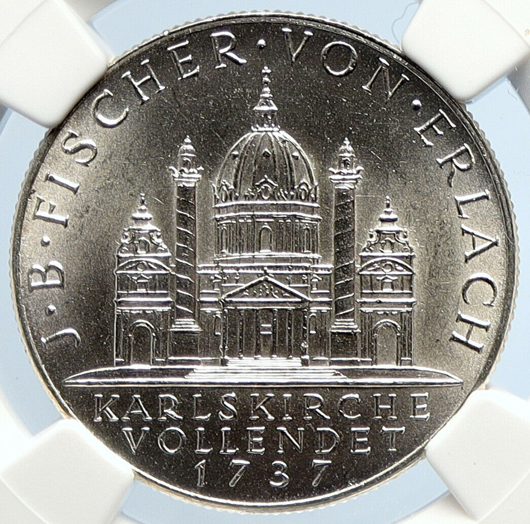 1937 AUSTRIA Karlskirche Church Genuine Silver 2 Shillings Austrian Coin i105709