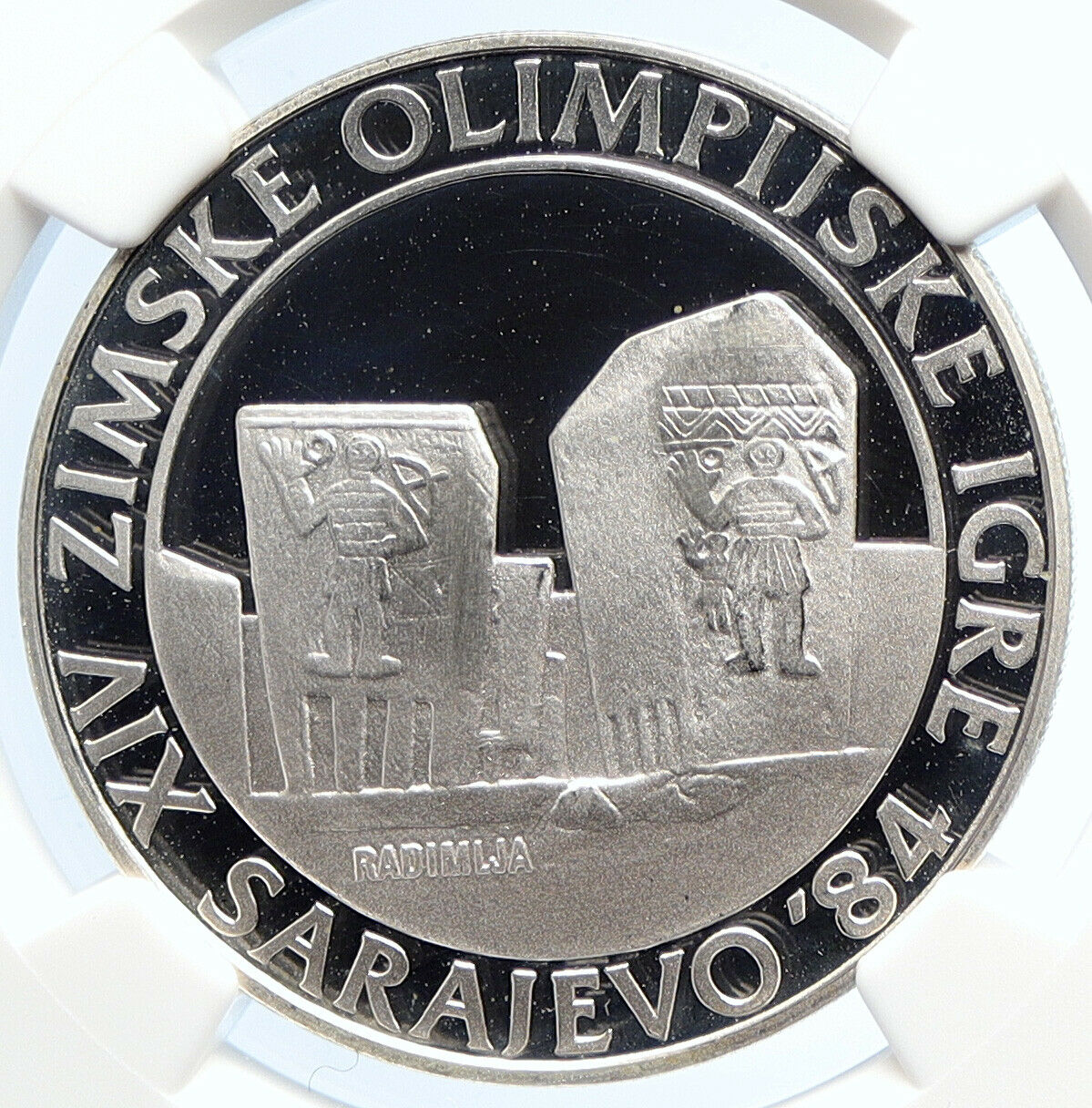 1983 YUGOSLAVIA Olympic Radimlja Tombs SARAJEVO PF Silver 250 D Coin NGC i105693