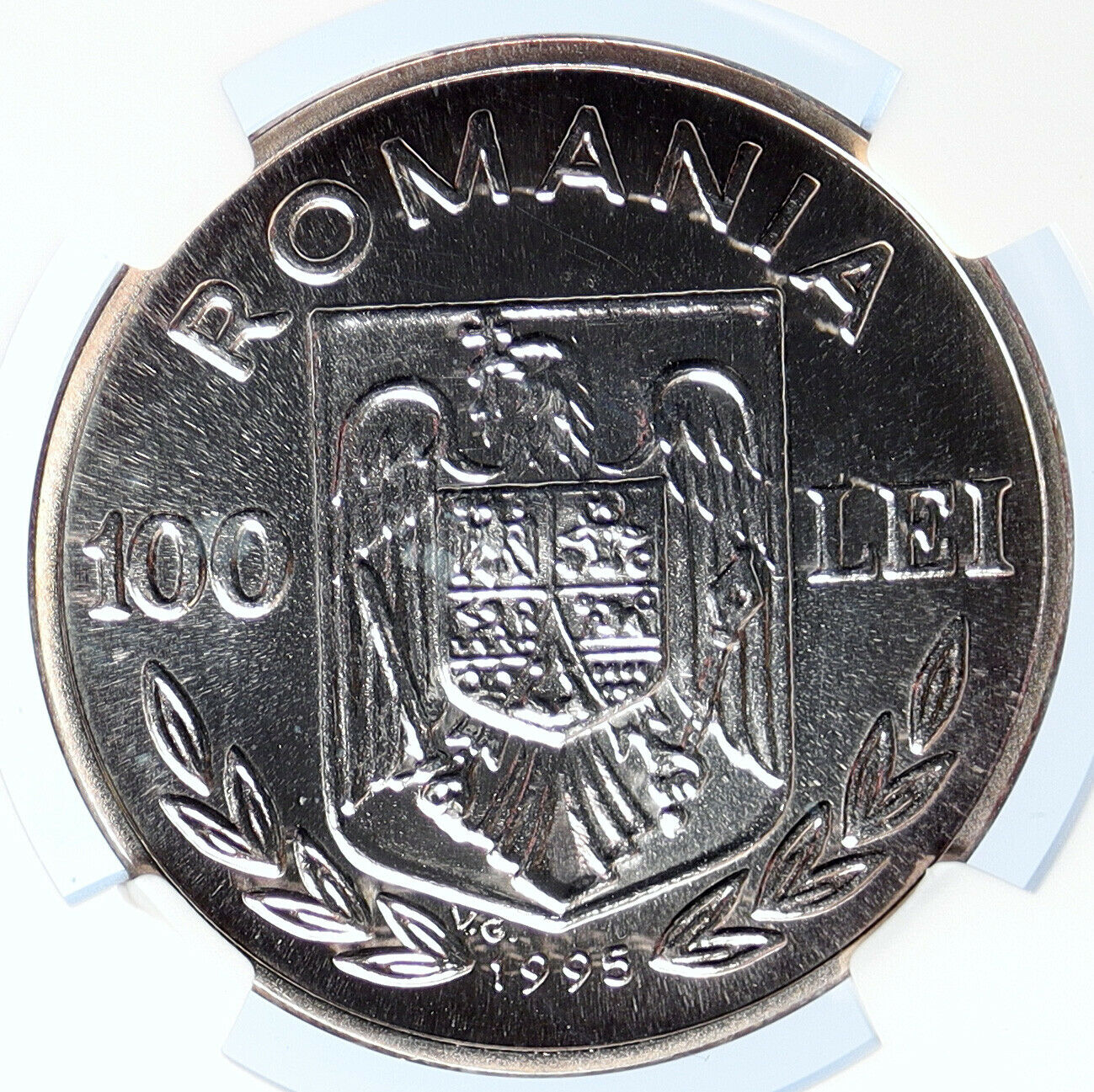 1995 ROMANIA FAO Food and Agriculture UN OLD Vintage 100 Lei Coin NGC i105692