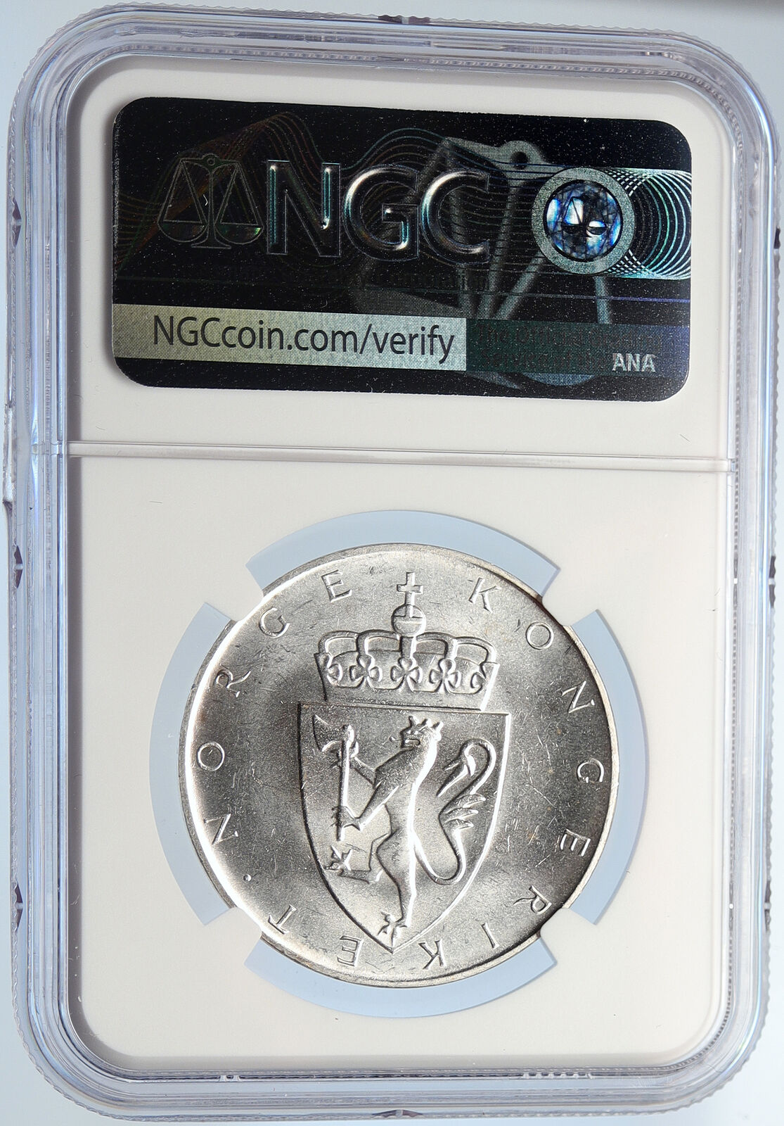 1964 NORWAY Antique Silver 10 Kronor KING Olav V Norwegian Coin NGC i105712