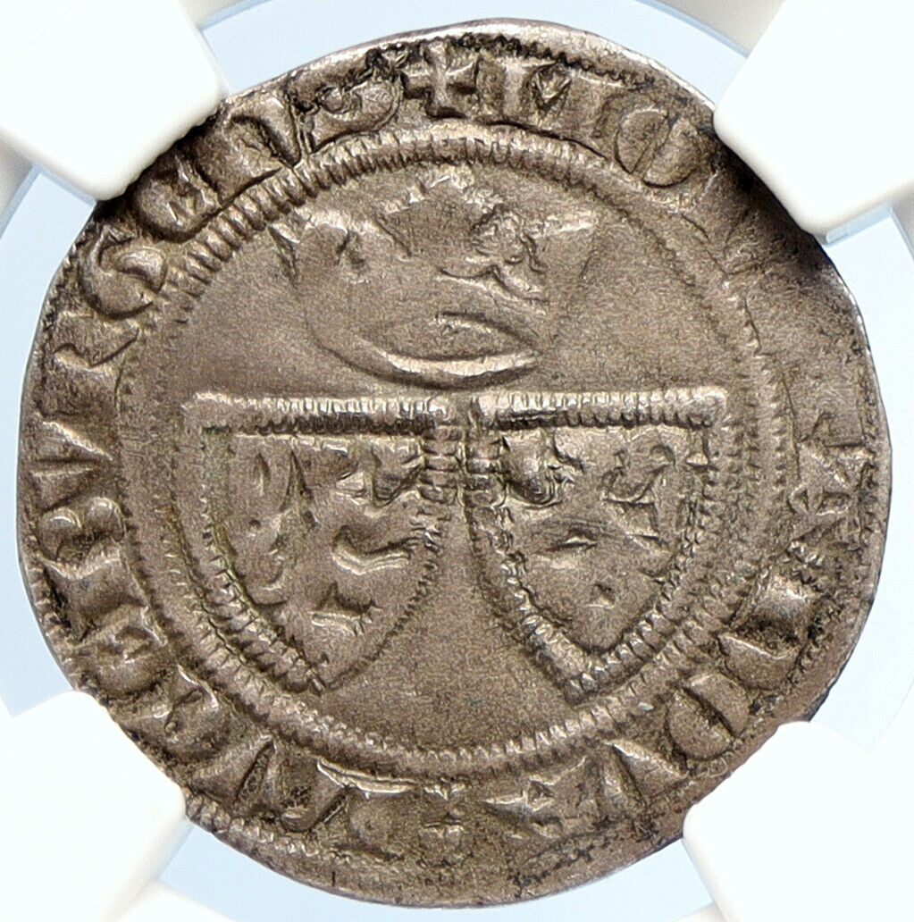 1383-88 LUXEMBOURG Wenceslas II the Lazy Antique Silver Gros Coin NGC i105717