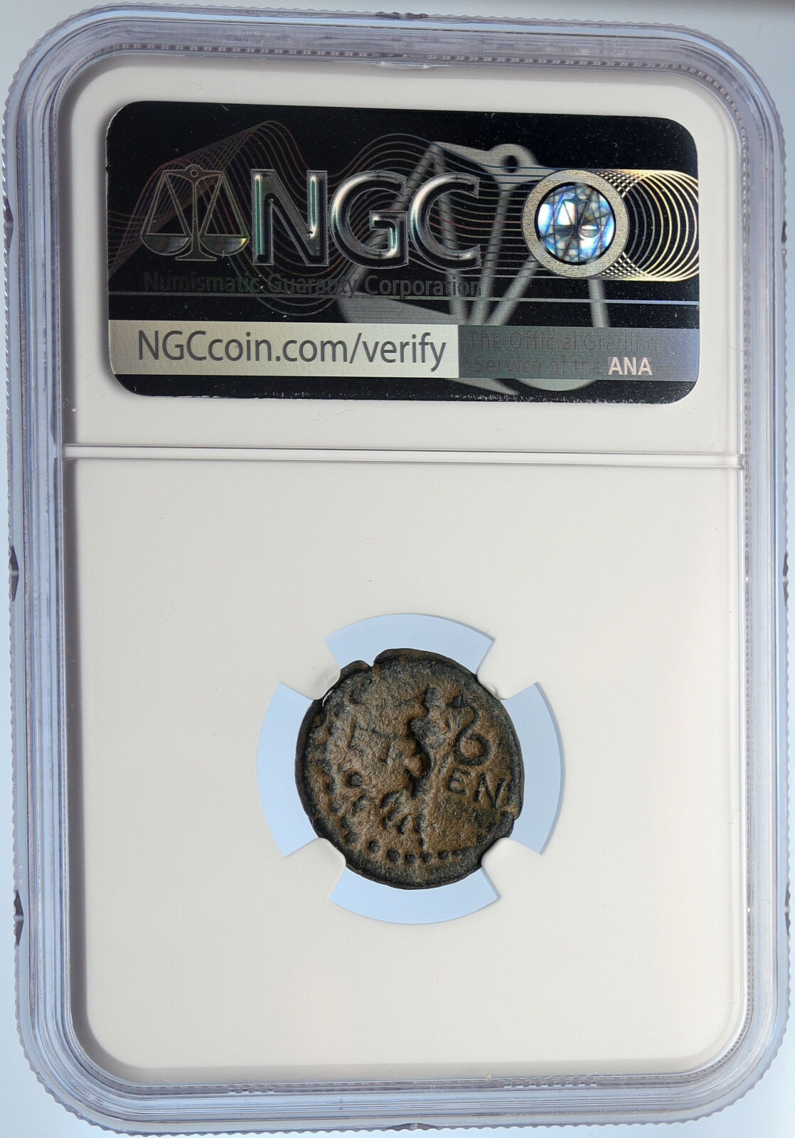 ETENNA in PISIDIA Ancient 1stCen BC Young Girl Snake Men Greek Coin NGC i105732