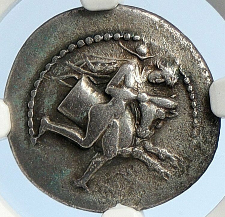 TRICCA THESSALY Ancient 440-400BC Old Silver Greek Coin BULL HORSE NGC i105736