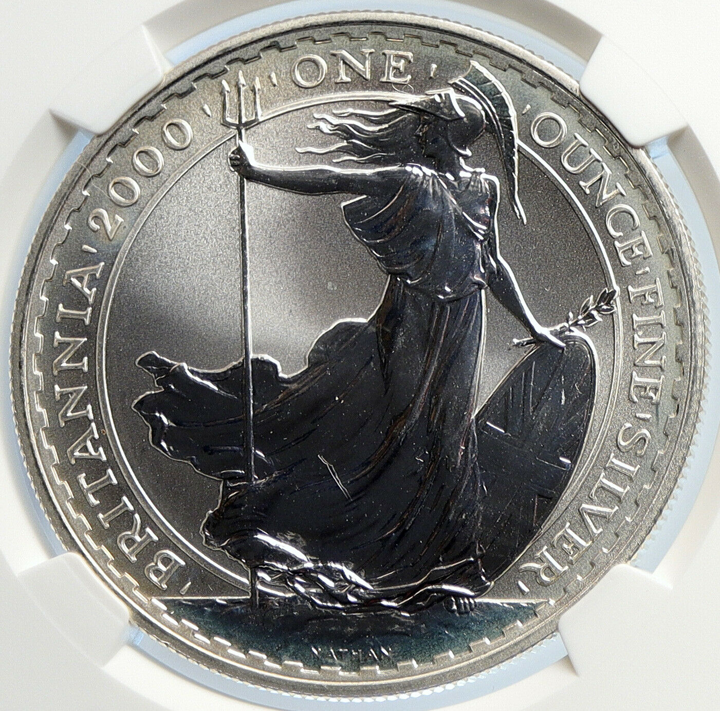 2000 Great Britain ELIZABETH II BRITANNIA Silver 1 OZ 2 Pounds Coin NGC i105740