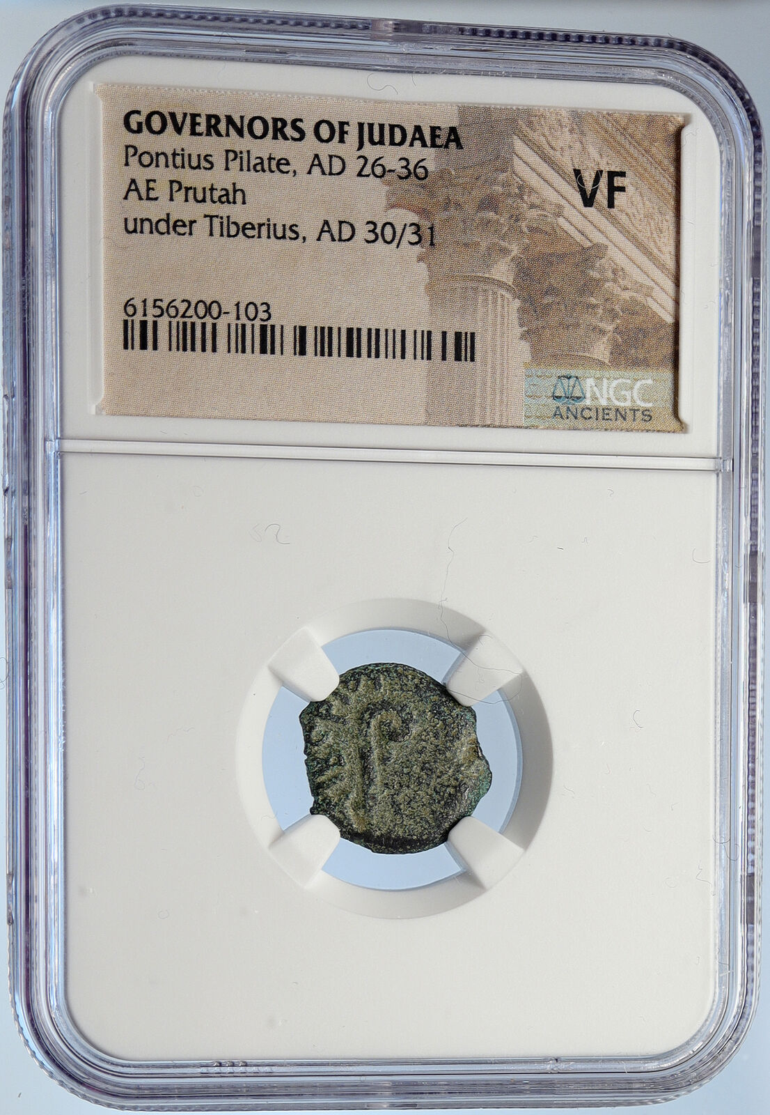 PONTIUS PILATE Tiberius Jerusalem JESUS CHRIST TRIAL Old Roman Coin NGC i105963