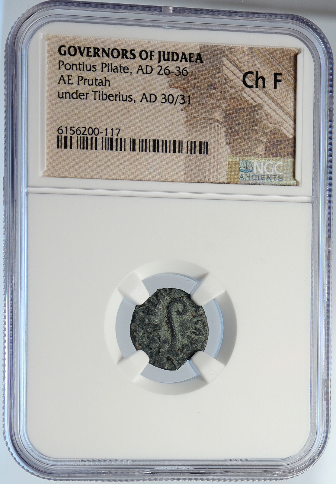 PONTIUS PILATE Tiberius Jerusalem JESUS CHRIST TRIAL Old Roman Coin NGC i105977