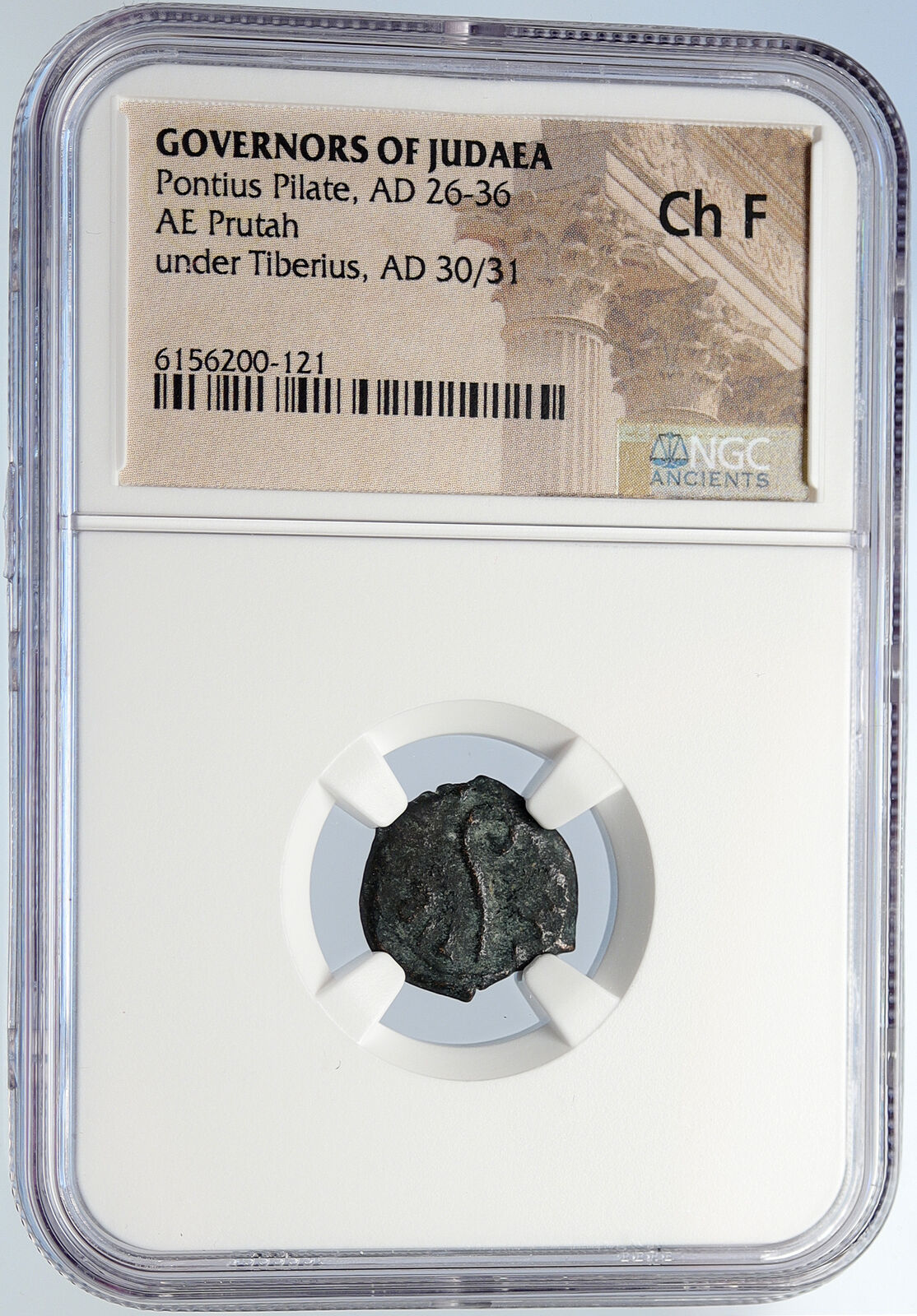 PONTIUS PILATE Tiberius Jerusalem JESUS CHRIST TRIAL Old Roman Coin NGC i105981