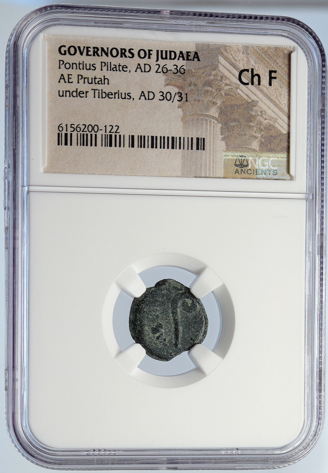 PONTIUS PILATE Tiberius Jerusalem JESUS CHRIST TRIAL Old Roman Coin NGC i105982