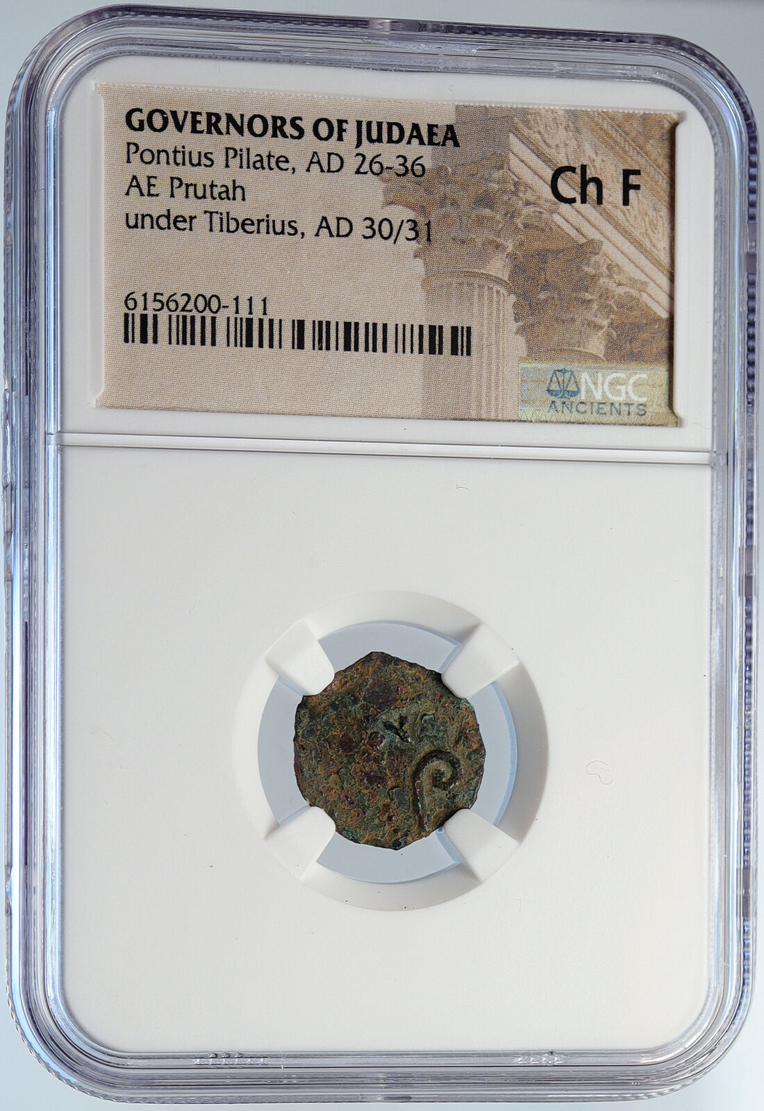 PONTIUS PILATE Tiberius Jerusalem JESUS CHRIST TRIAL Old Roman Coin NGC i105971