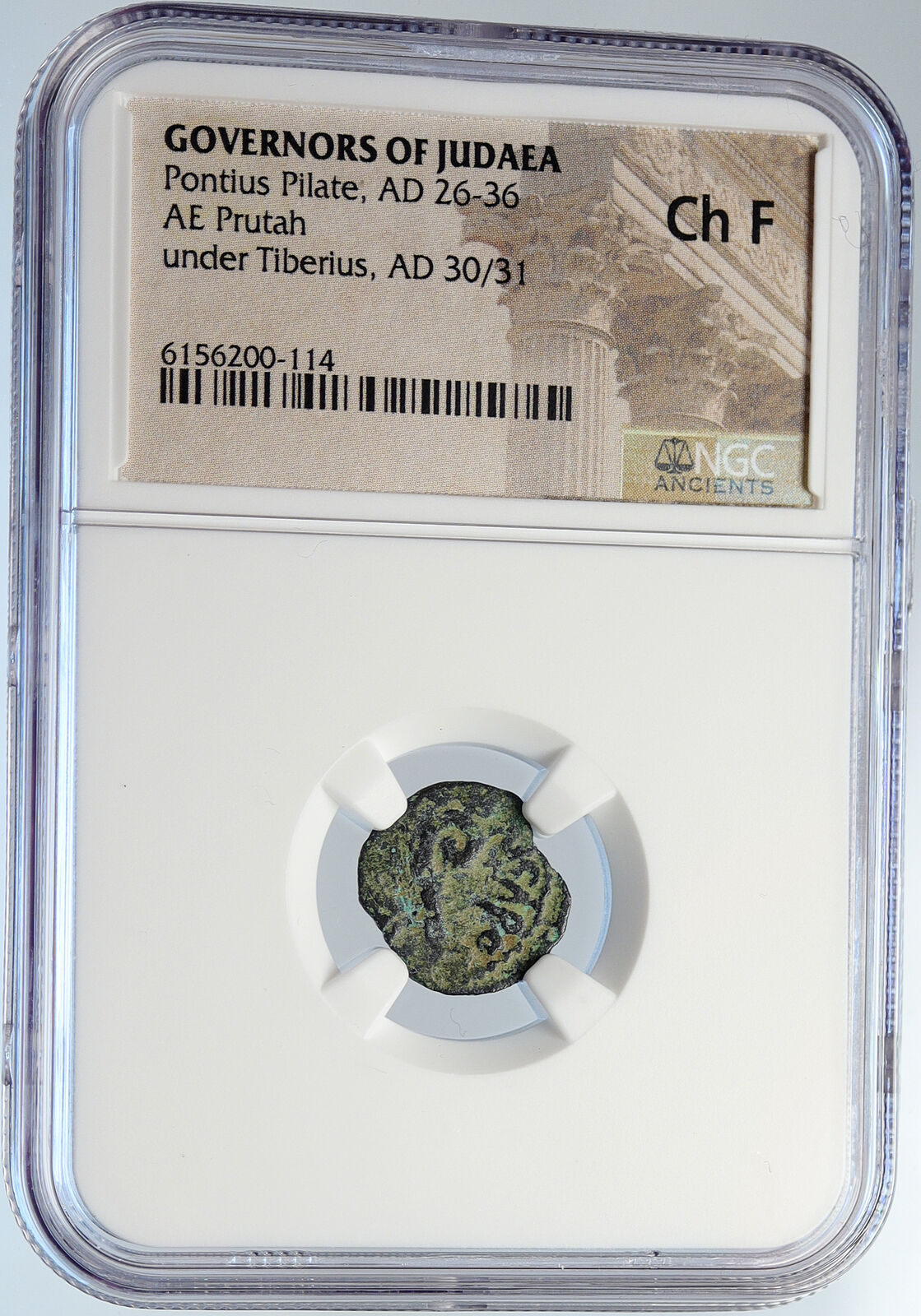 PONTIUS PILATE Tiberius Jerusalem JESUS CHRIST TRIAL Old Roman Coin NGC i105974