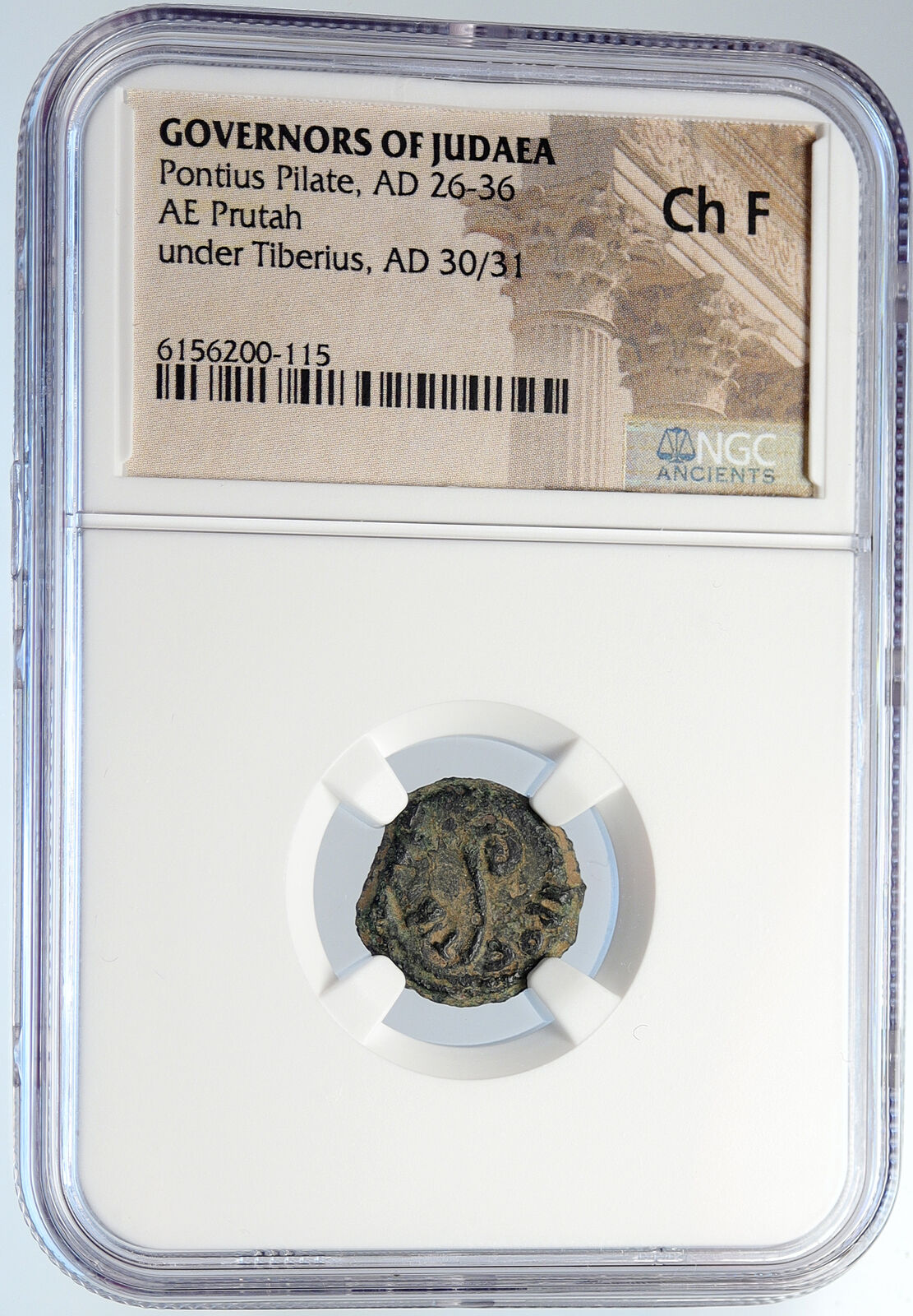 PONTIUS PILATE Tiberius Jerusalem JESUS CHRIST TRIAL Old Roman Coin NGC i105975