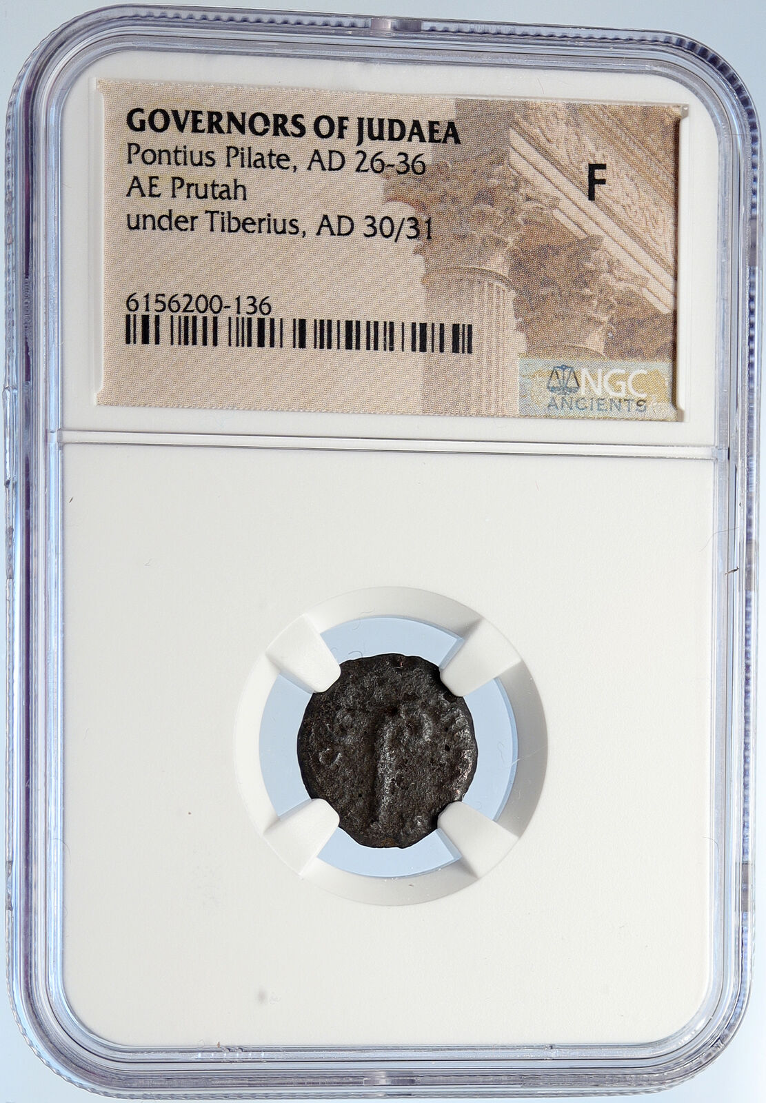 PONTIUS PILATE Tiberius Jerusalem JESUS CHRIST TRIAL Old Roman Coin NGC i106008