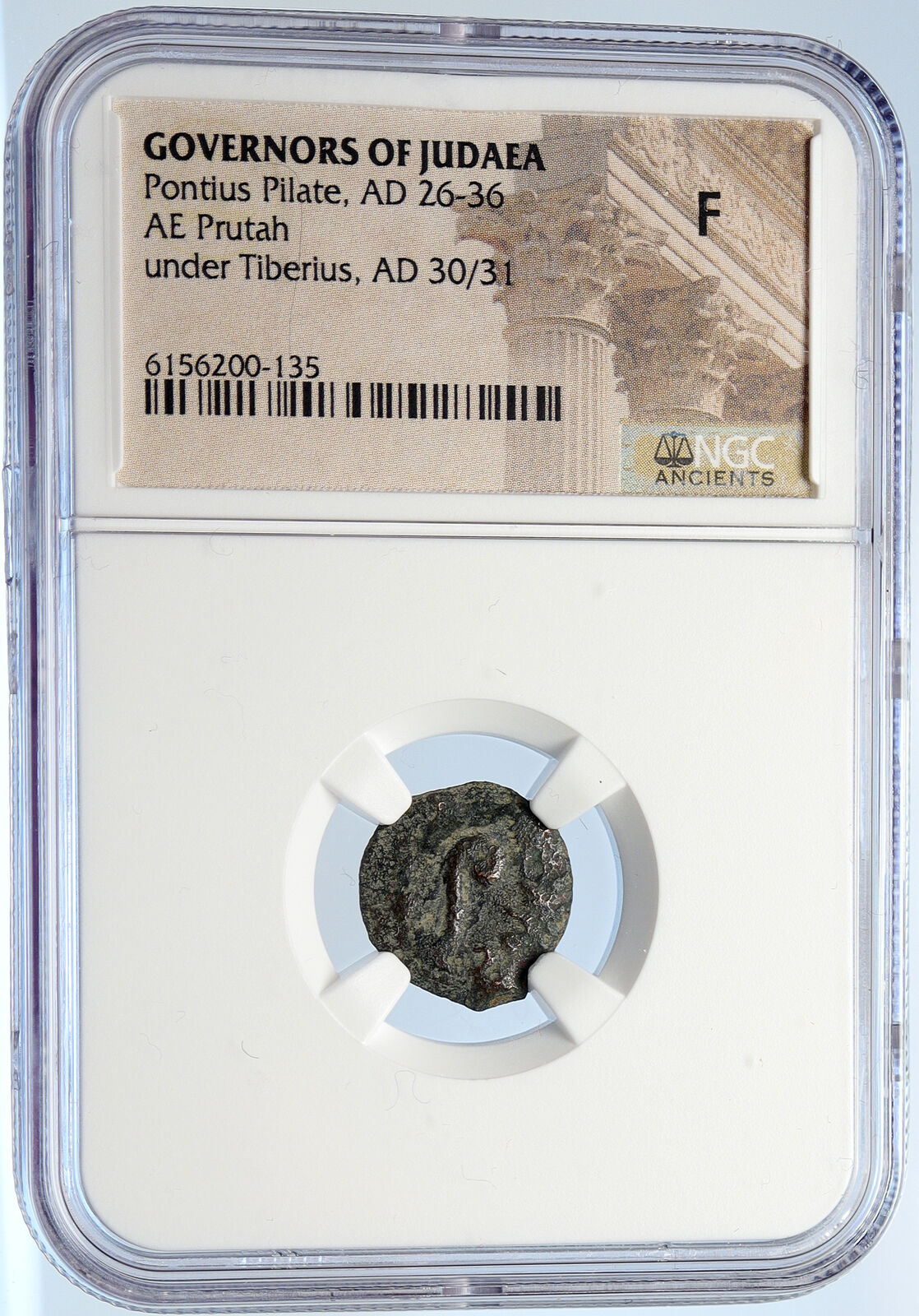 PONTIUS PILATE Tiberius Jerusalem JESUS CHRIST TRIAL Old Roman Coin NGC i106007