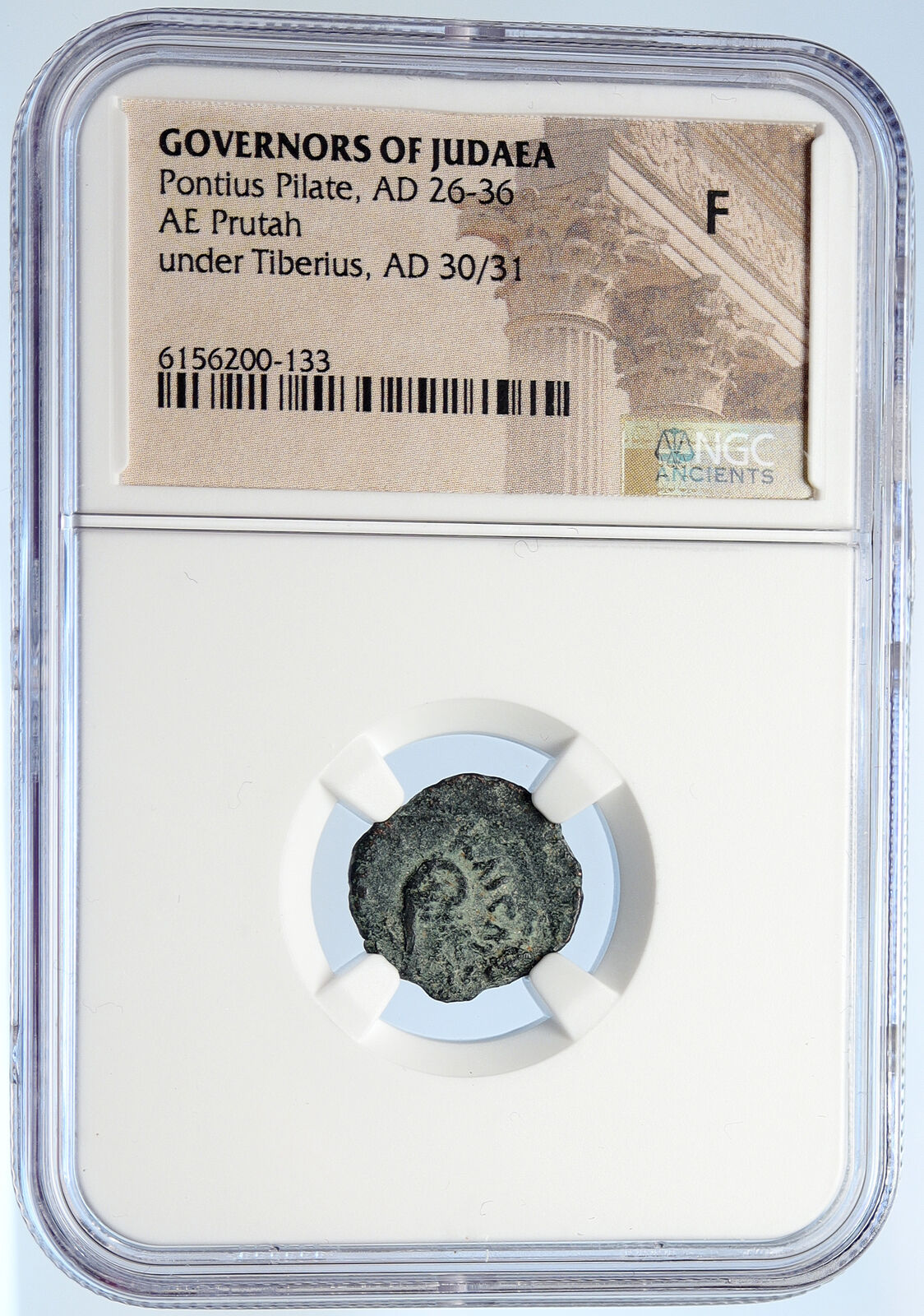 PONTIUS PILATE Tiberius Jerusalem JESUS CHRIST TRIAL Old Roman Coin NGC i106005