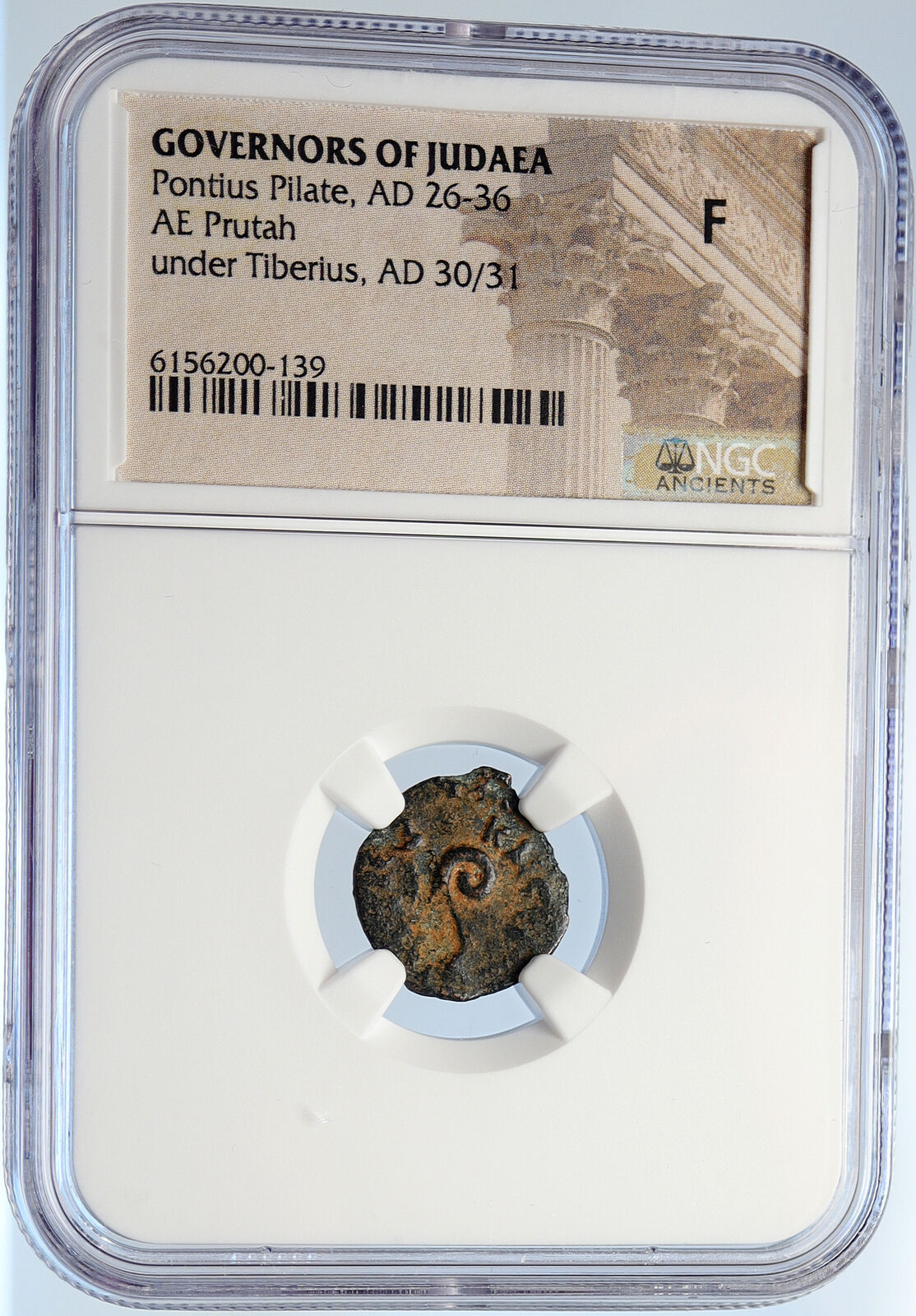 PONTIUS PILATE Tiberius Jerusalem JESUS CHRIST TRIAL Old Roman Coin NGC i106011