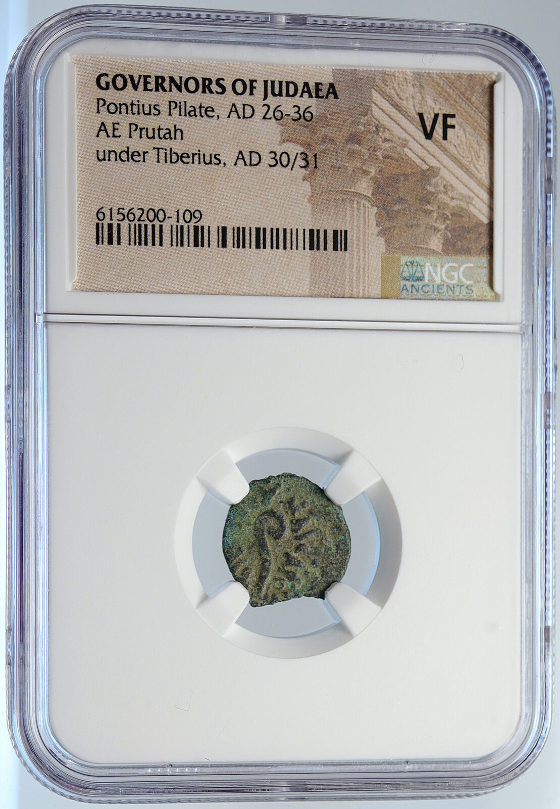 PONTIUS PILATE Tiberius Jerusalem JESUS CHRIST TRIAL Old Roman Coin NGC i105969