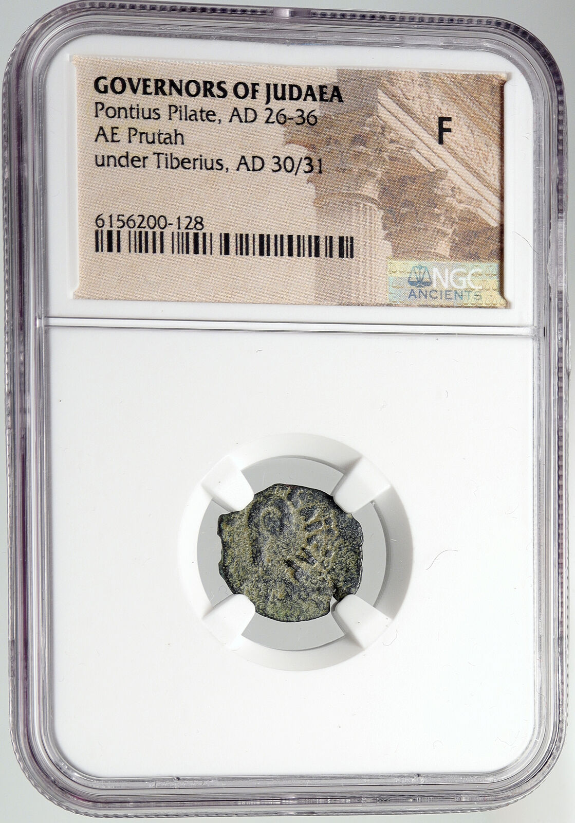 PONTIUS PILATE Tiberius Jerusalem JESUS CHRIST TRIAL Old Roman Coin NGC i106000