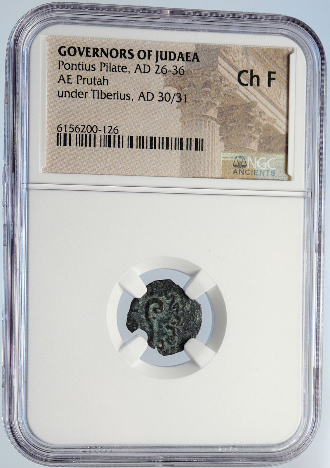 PONTIUS PILATE Tiberius Jerusalem JESUS CHRIST TRIAL Old Roman Coin NGC i105986