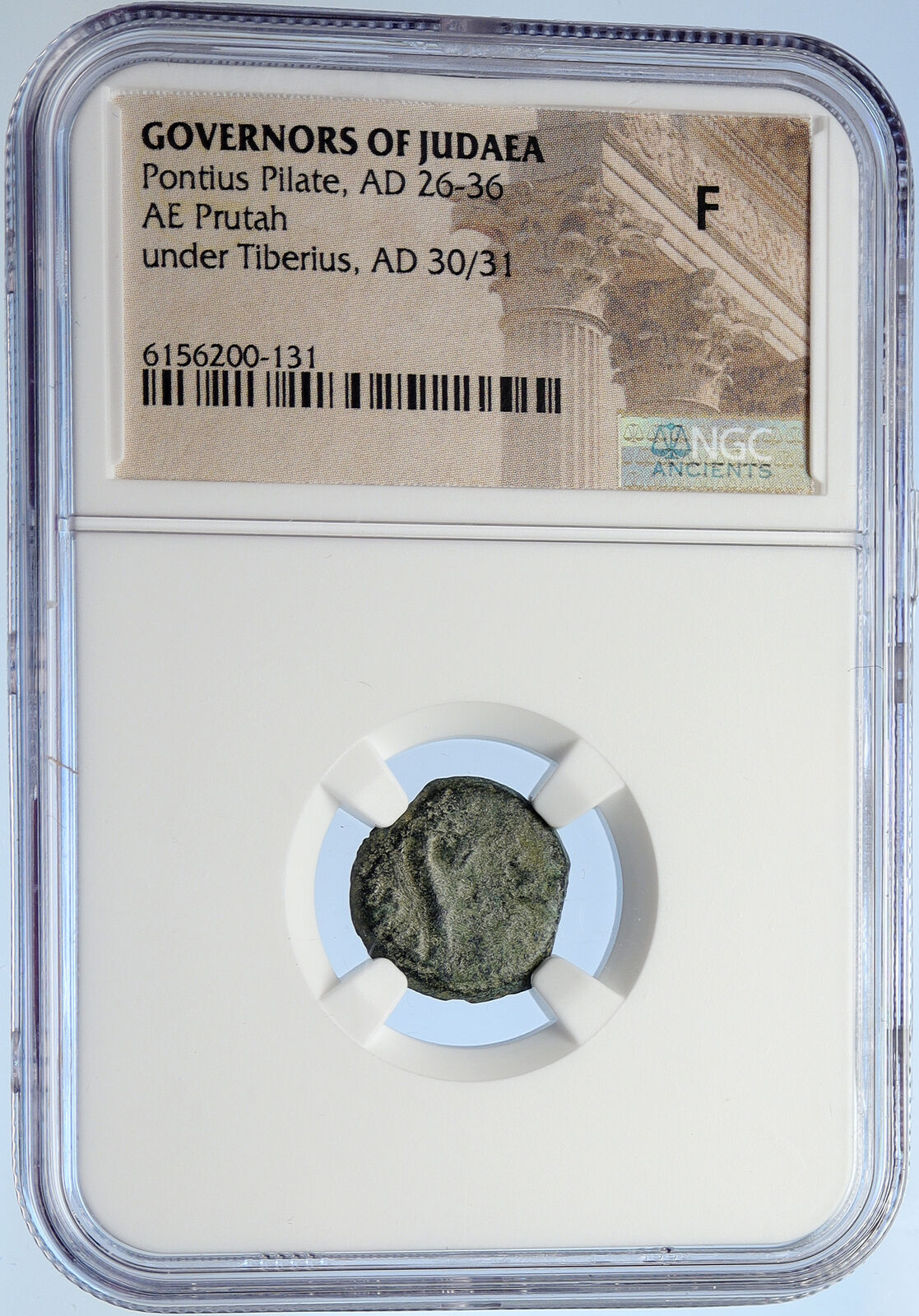 PONTIUS PILATE Tiberius Jerusalem JESUS CHRIST TRIAL Old Roman Coin NGC i106003