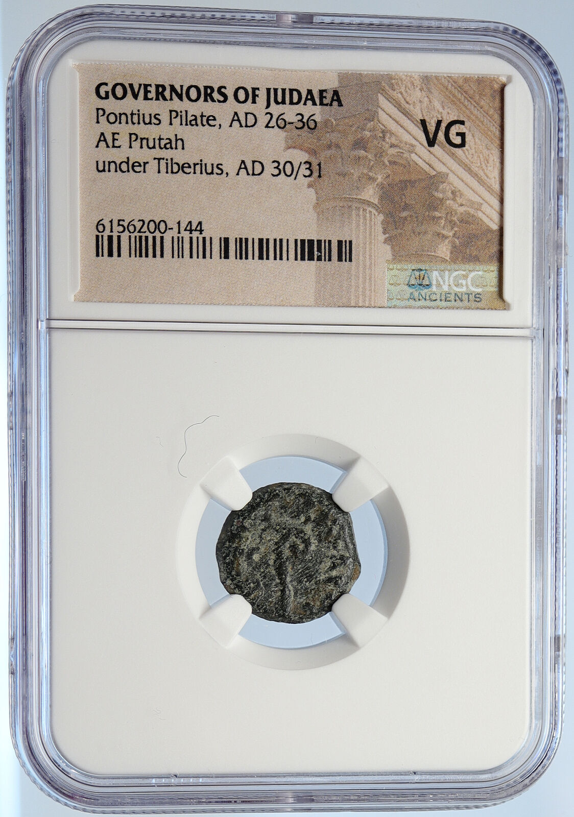 PONTIUS PILATE Tiberius Jerusalem JESUS CHRIST TRIAL Old Roman Coin NGC i106016