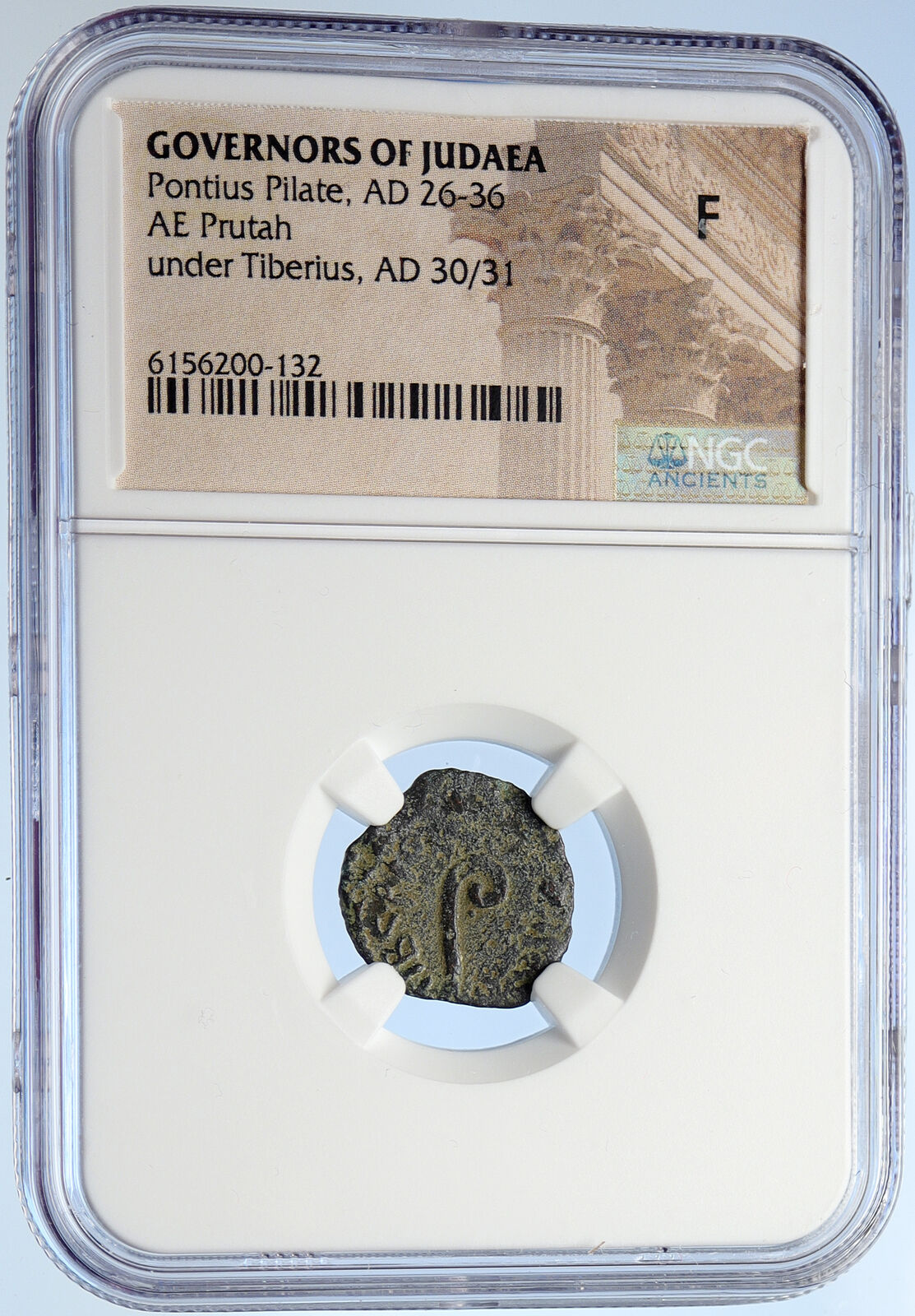 PONTIUS PILATE Tiberius Jerusalem JESUS CHRIST TRIAL Old Roman Coin NGC i106004