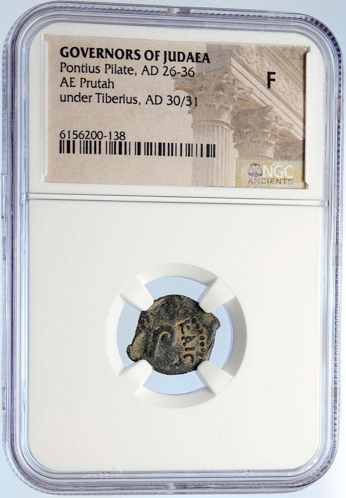 PONTIUS PILATE Tiberius Jerusalem JESUS CHRIST TRIAL Old Roman Coin NGC i106010