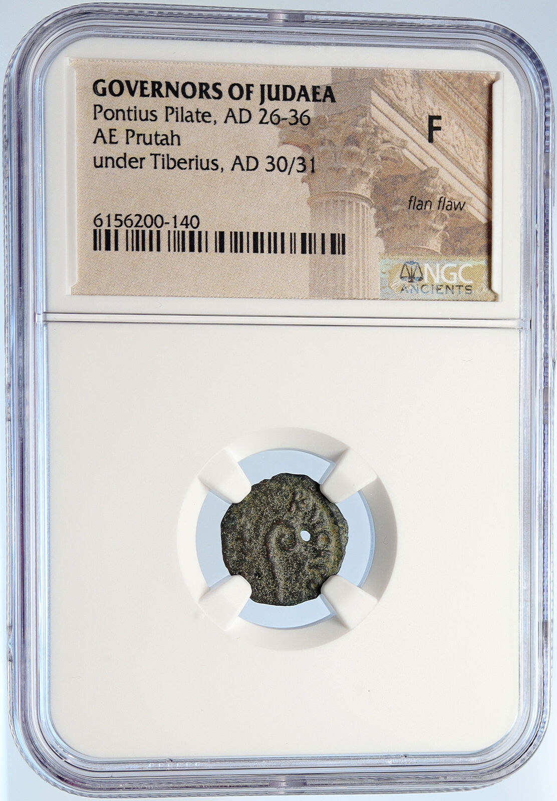 PONTIUS PILATE Tiberius Jerusalem JESUS CHRIST TRIAL Old Roman Coin NGC i106012