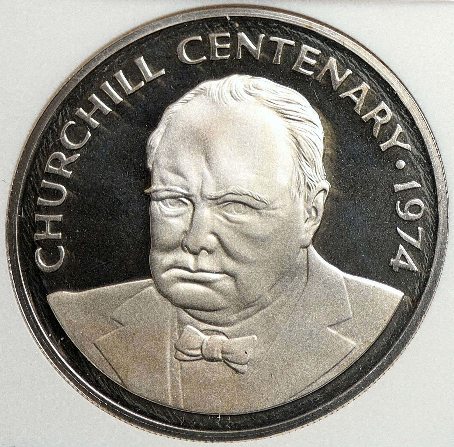 1974 CAYMAN ISLANDS 100 Year WINSTON CHURCHILL Proof Silver $25 Coin NGC i106032