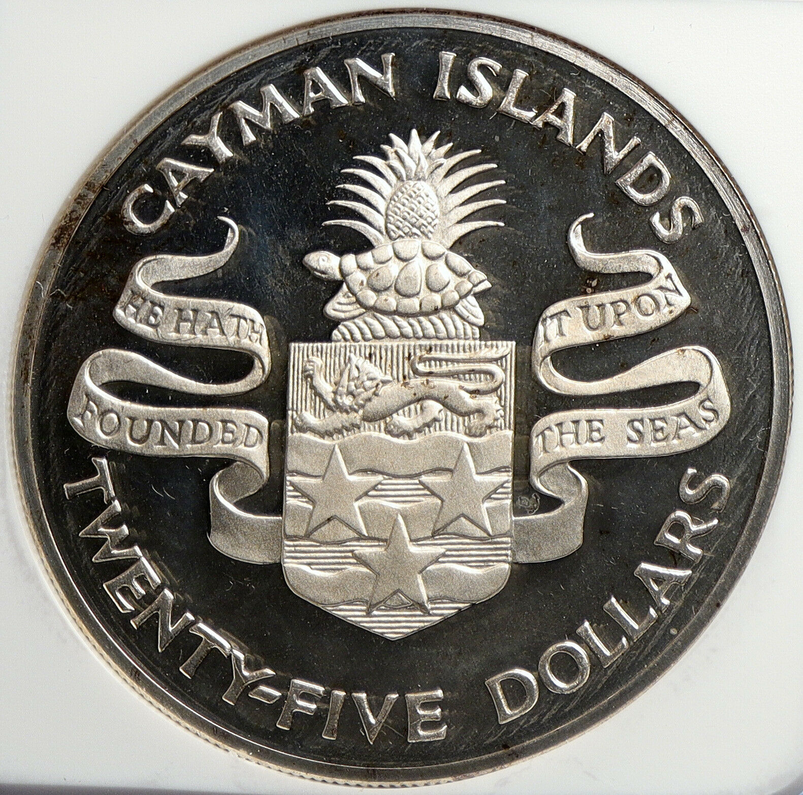 1974 CAYMAN ISLANDS 100 Year WINSTON CHURCHILL Proof Silver $25 Coin NGC i106032