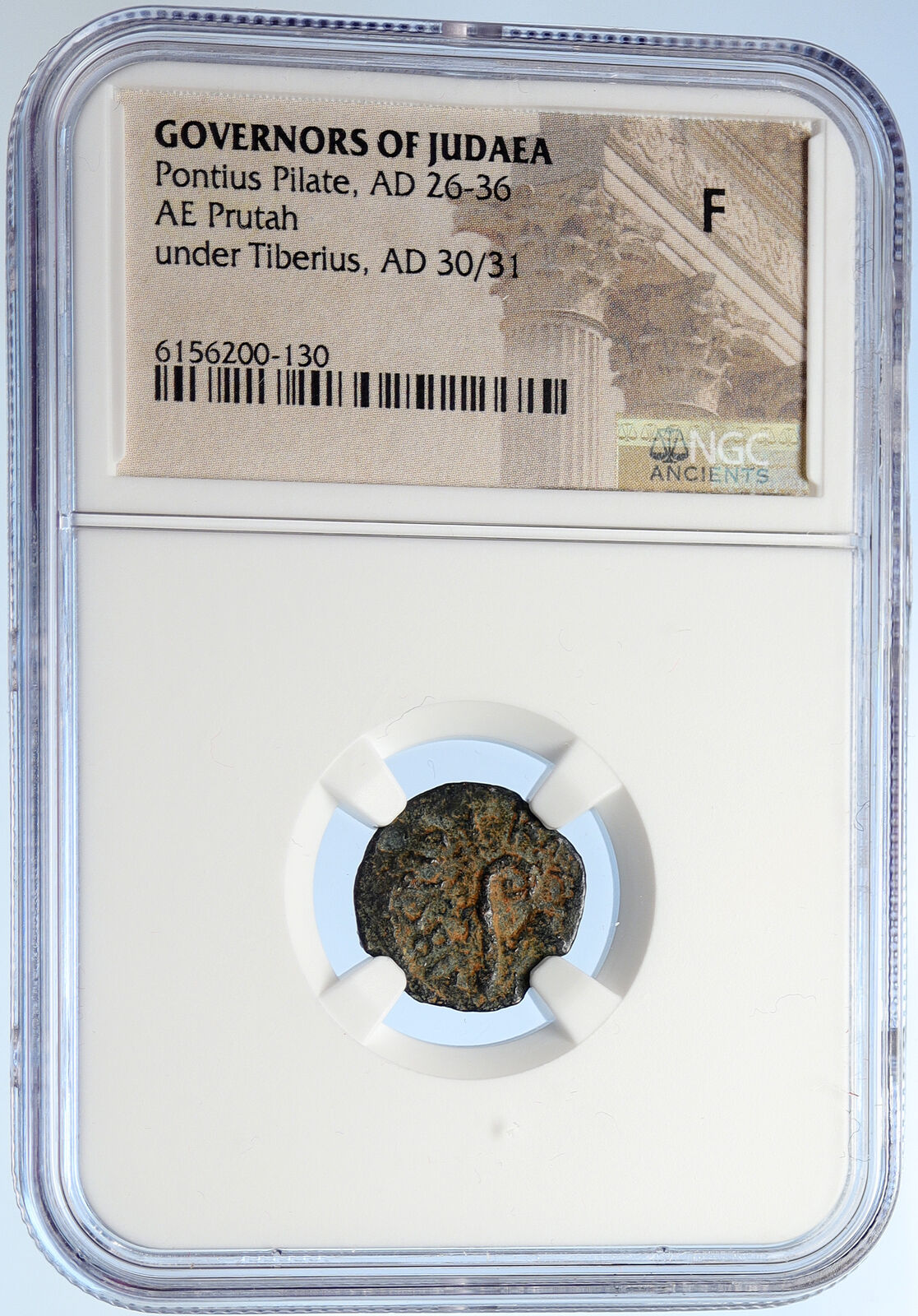 PONTIUS PILATE Tiberius Jerusalem JESUS CHRIST TRIAL Old Roman Coin NGC i106001