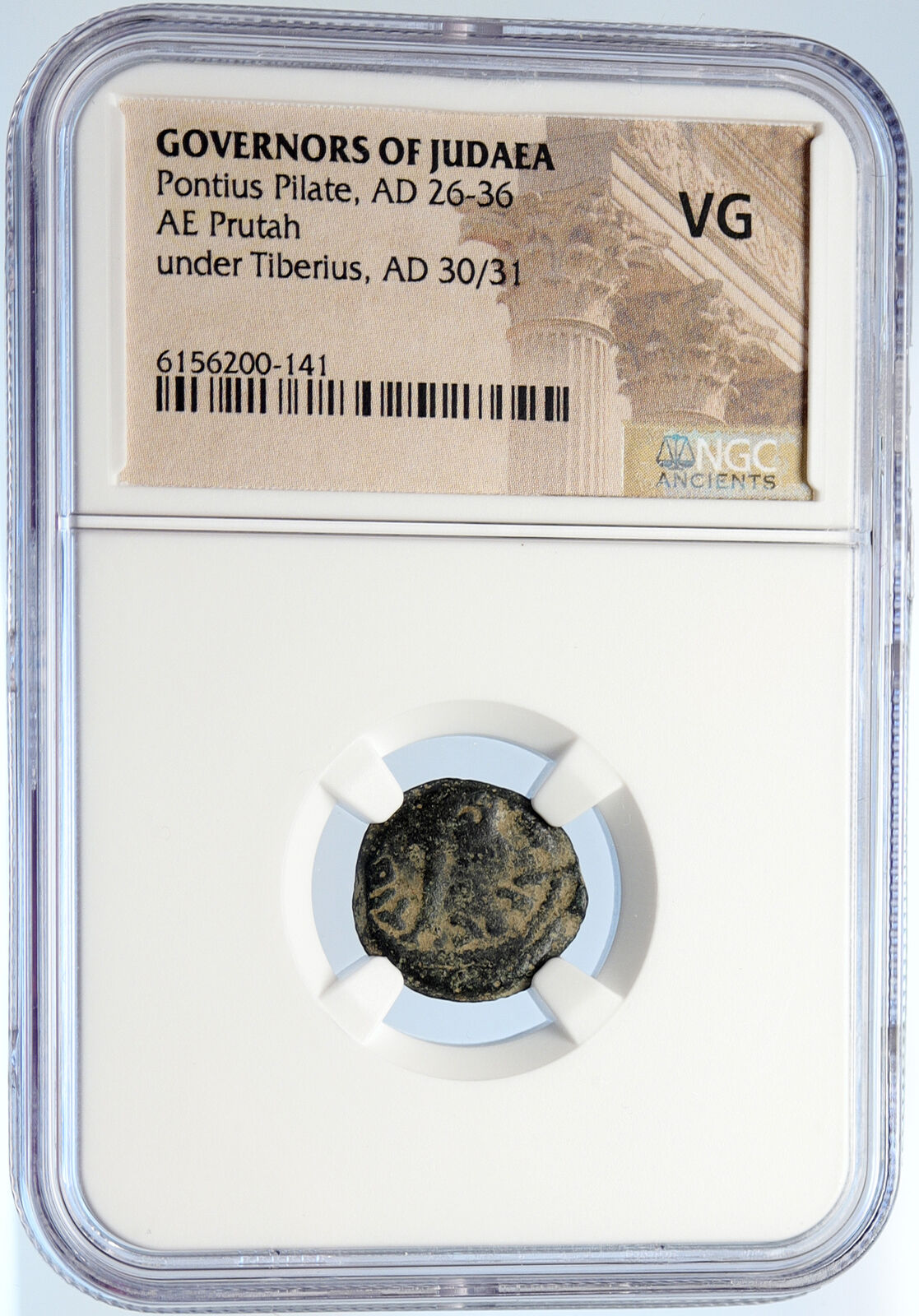 PONTIUS PILATE Tiberius Jerusalem JESUS CHRIST TRIAL Old Roman Coin NGC i106013