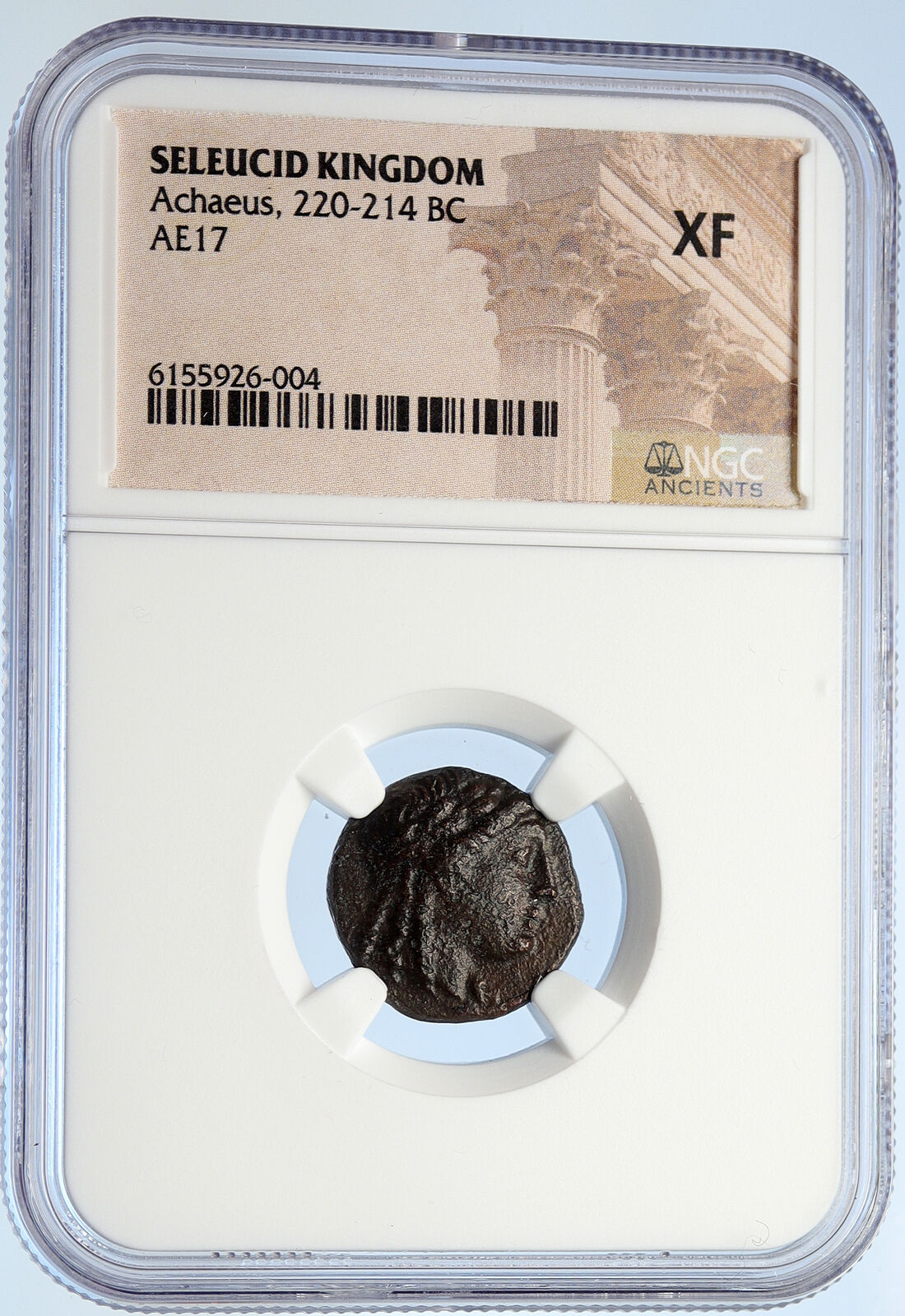 ACHAIOS Rebel SELEUKID King 220BC RARE Old Ancient Greek Coin Apollo NGC i106041