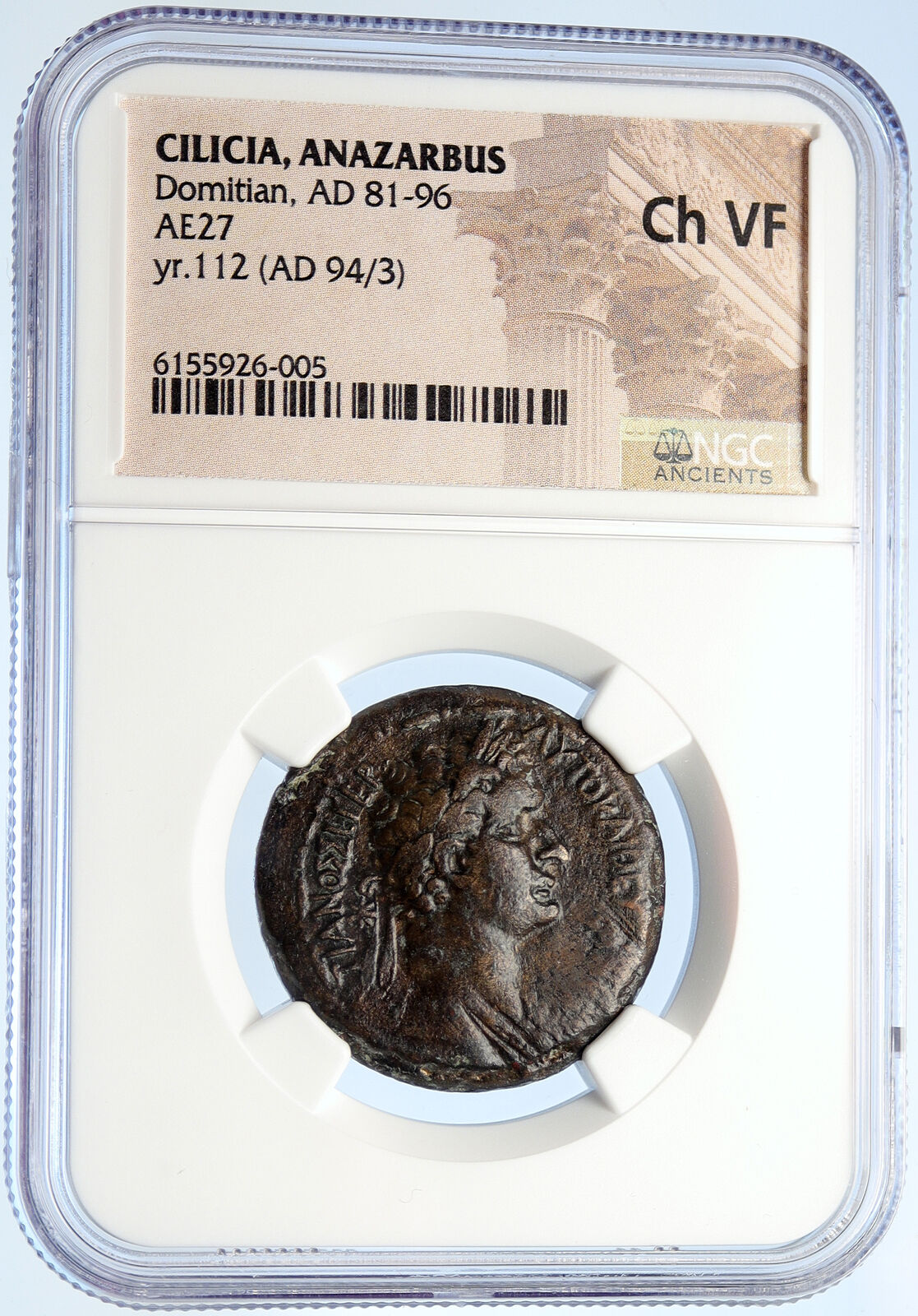 DOMITIAN Authentic Ancient 94AD ANTIQUE OLD Roman Coin CILICIA TYCHE NGC i106042