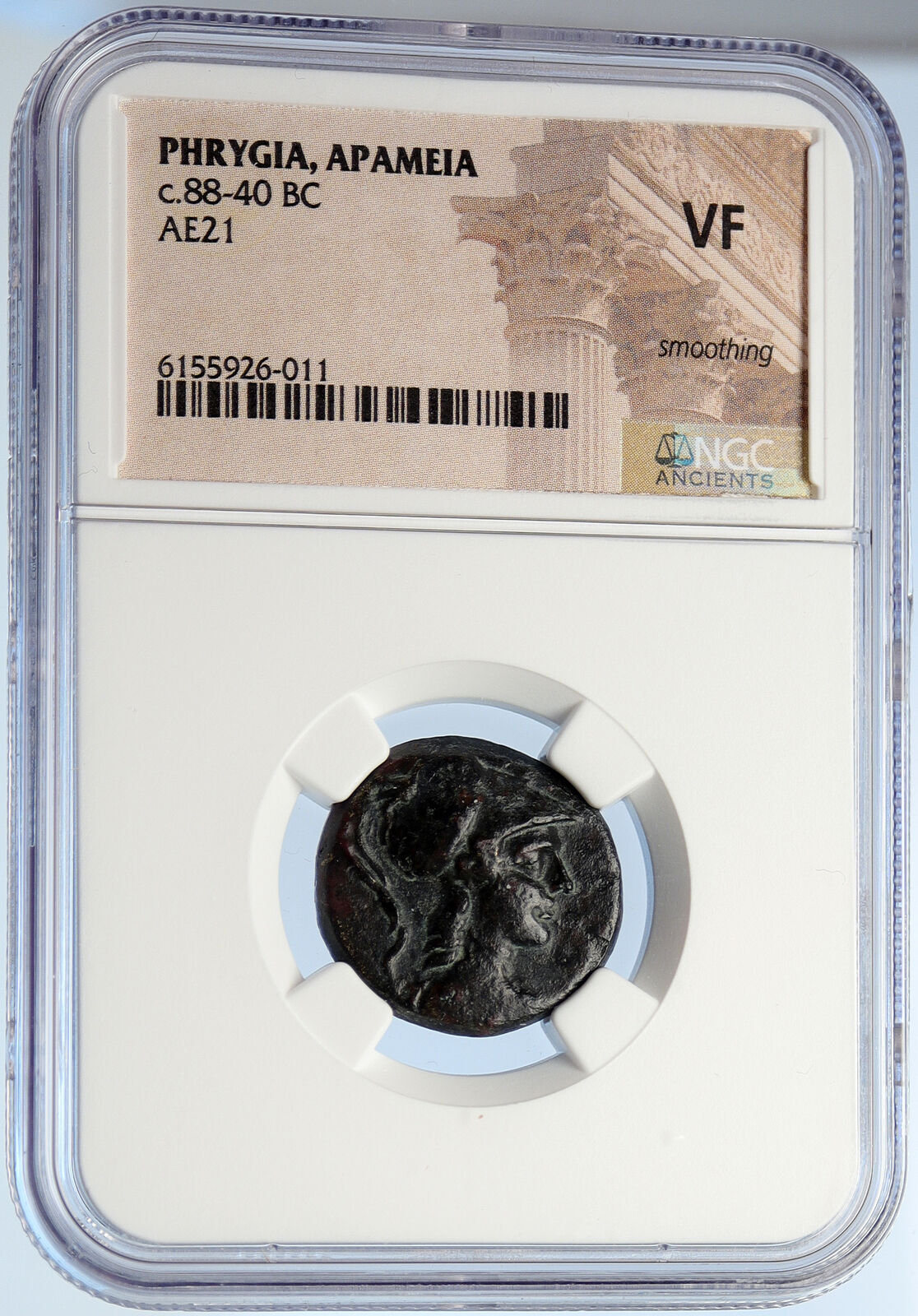 APAMEIA PHRYGIA 88BC Athena Gemini Caps Eagle OLD Ancient Greek Coin NGC i106048