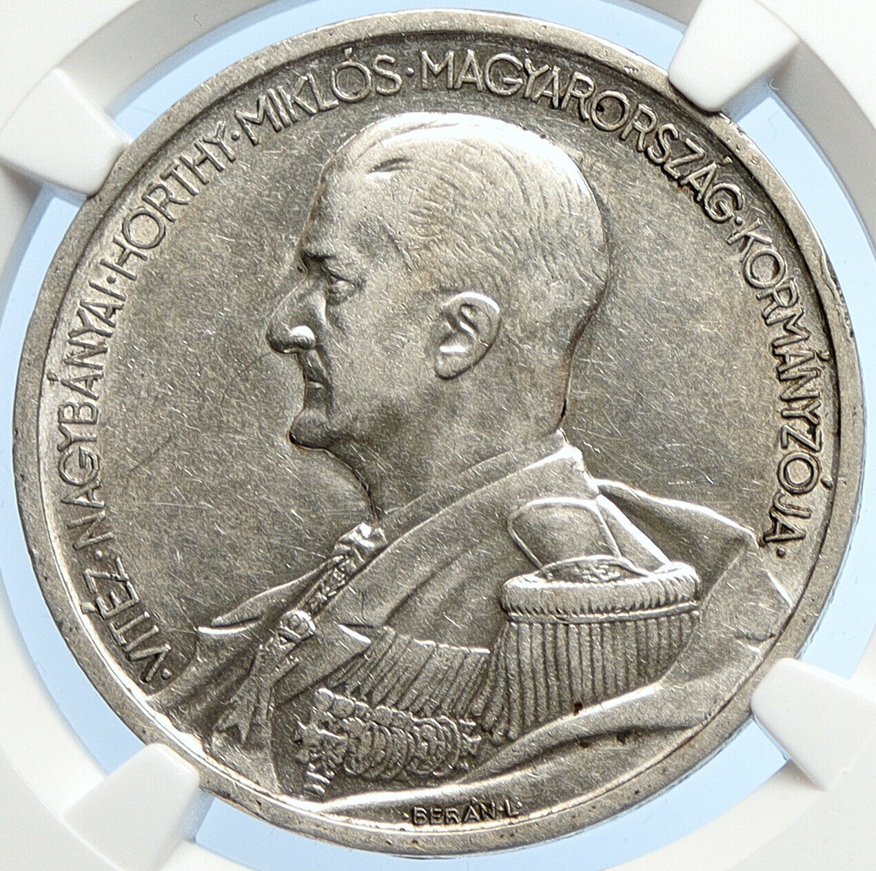 1939 HUNGARY Admiral Miklos Horthy Silver 5 Pengo Hungarian Coin NGC i106061