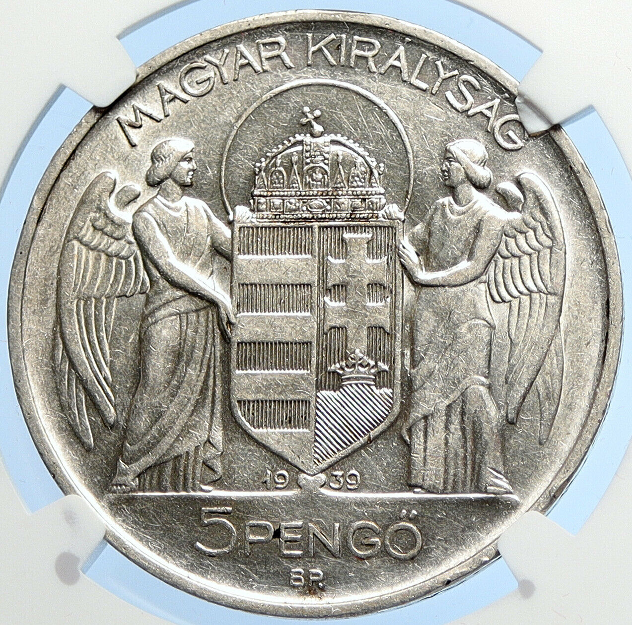 1939 HUNGARY Admiral Miklos Horthy Silver 5 Pengo Hungarian Coin NGC i106061